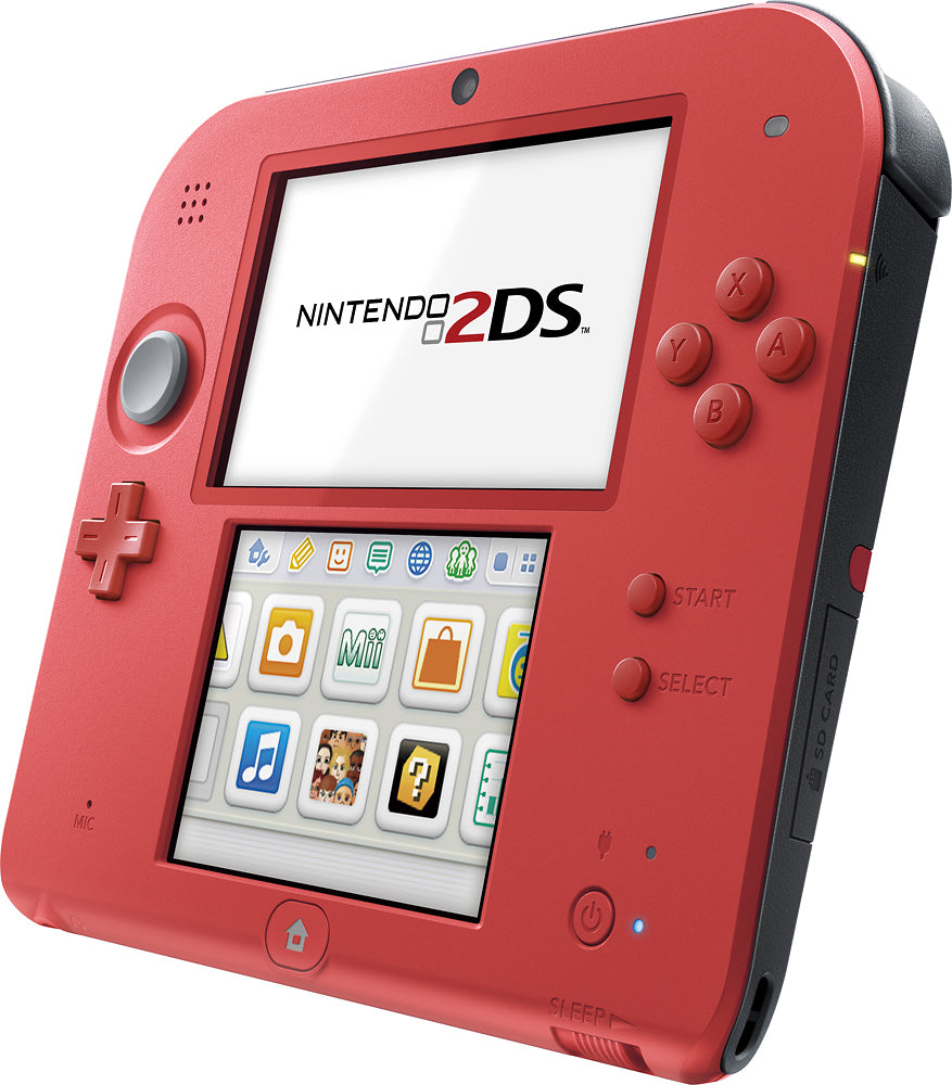Nintendo 2DS Handheld Gaming Console - Crimson Red Edition | Portable Game System for Kids & Adults | Perfect for Travel, Commuting & Home Entertainment
