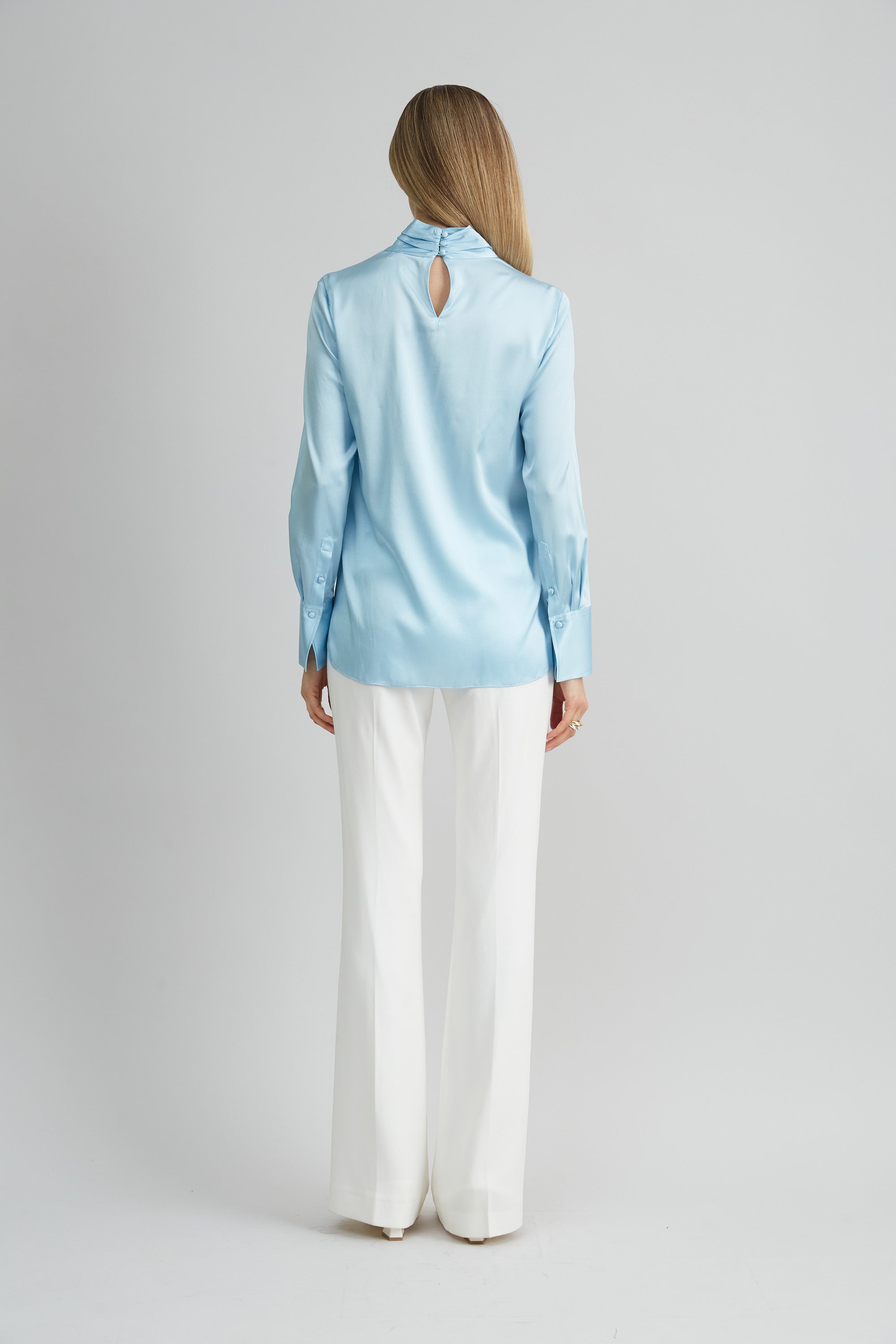 Silk Satin Twist Shirt for Women - Elegant Long Sleeve Blouse with Button Front - Perfect for Office, Party & Special Occasions