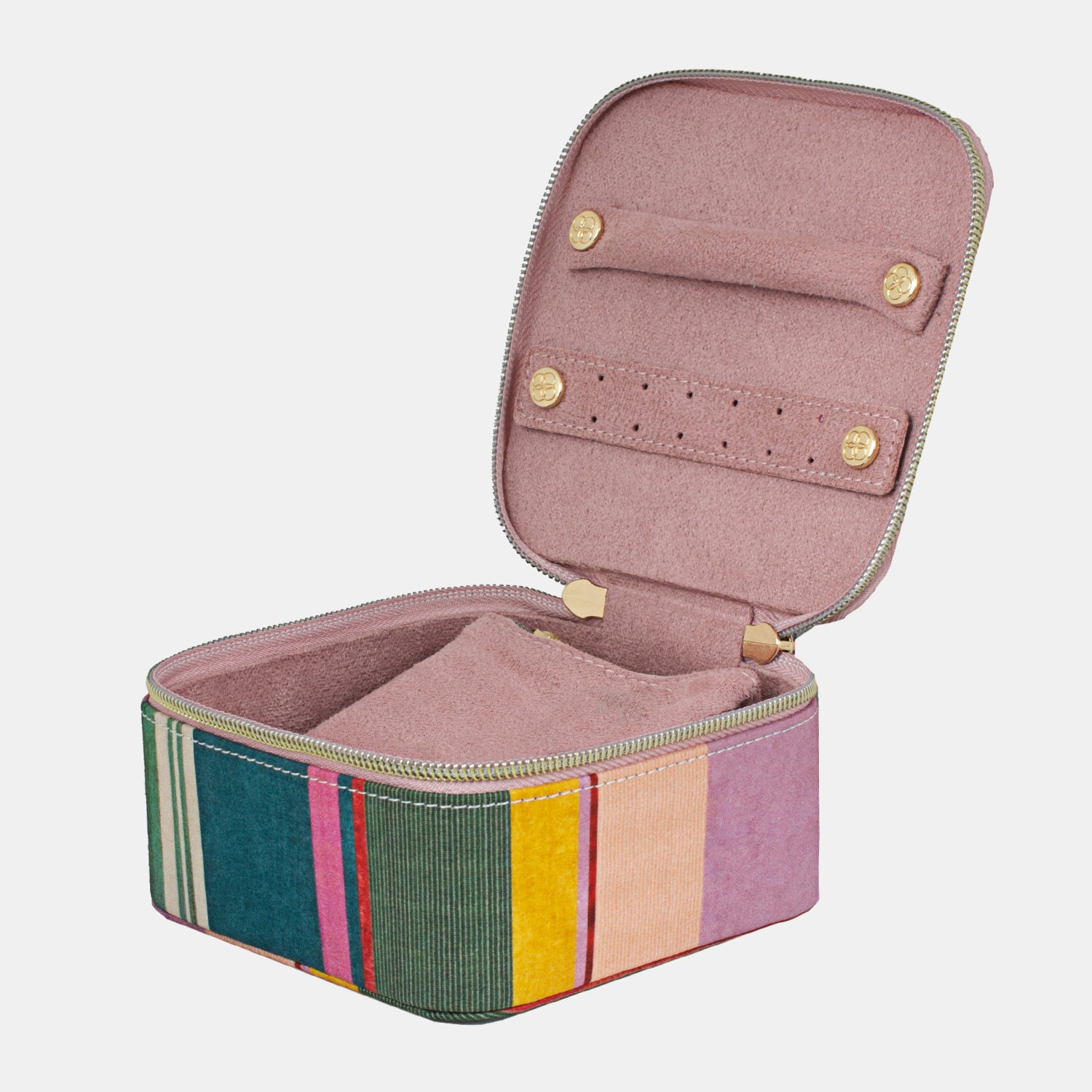 Liberty Gelato Stripe Jewelry Storage Cube - Elegant Jewelry Organizer Box for Necklaces, Rings & Earrings | Perfect for Bedroom, Closet & Travel Accessory Organization