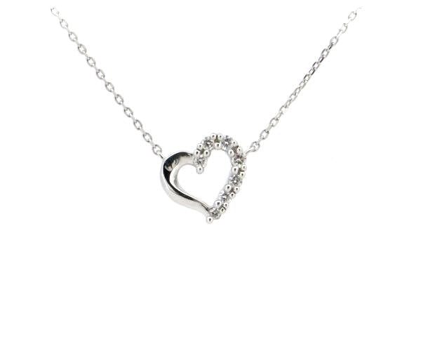 4℃ Diamond Heart Pendant Necklace in Platinum 850 - Elegant Gift for Valentine's Day, Anniversary & Special Occasions