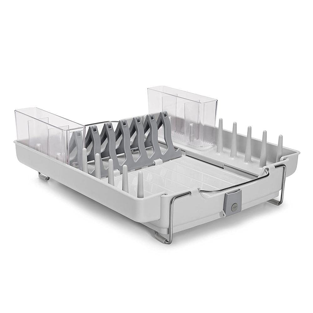 VeahUS Dish Drying Rack - Chrome Kitchen Organizer for Utensils & Cutlery | Space-Saving Storage Solution