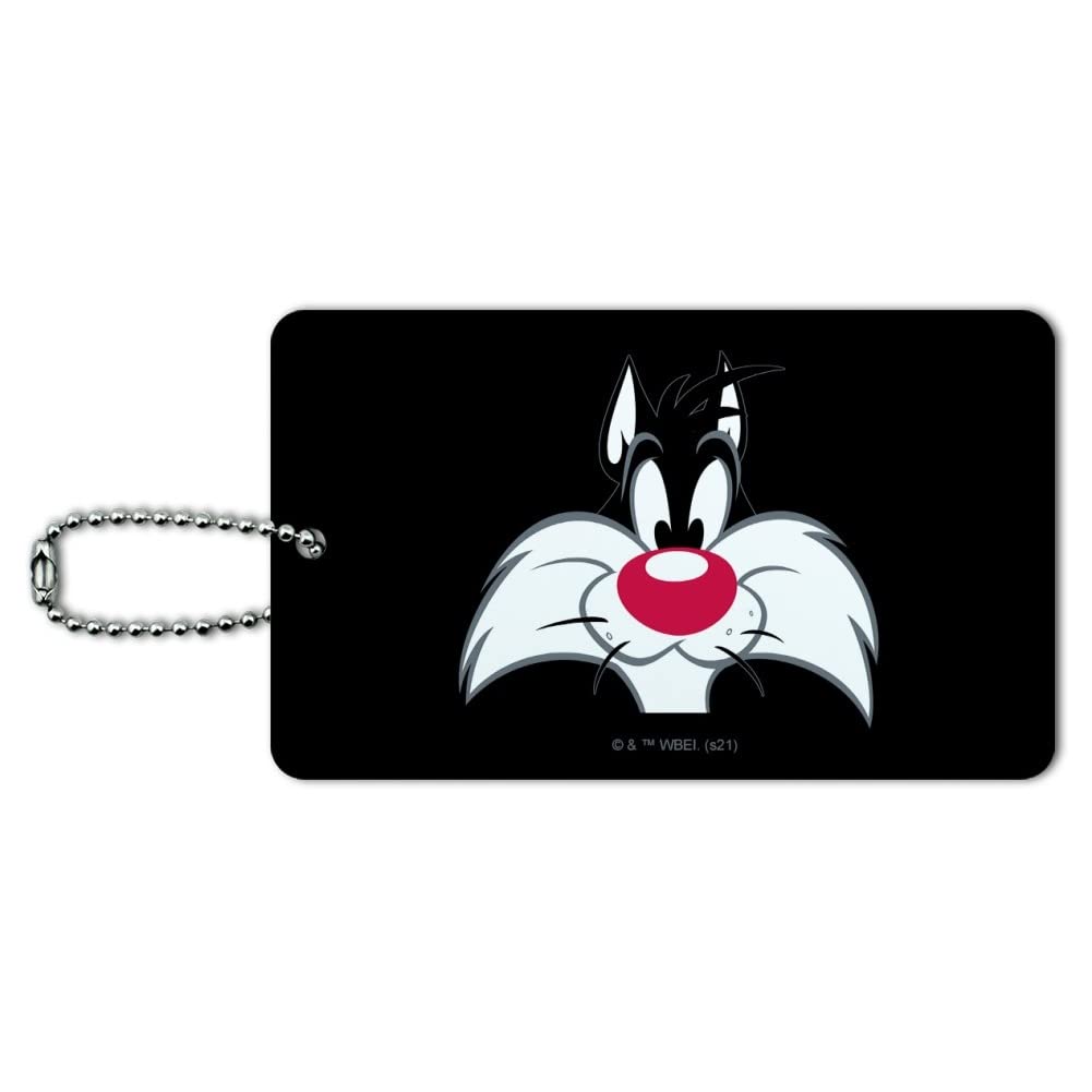 Looney Tunes Sylvester Face Luggage Tag - Cute Cartoon Suitcase ID Tag for Travel Bags & Carry-Ons - Perfect for Kids & Adults Travel Accessories