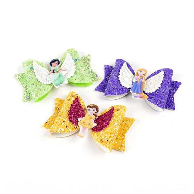 Samyak 6-Piece Kids Hair Clips Set for Girls - Toddler Baby Hair Accessories with Angel Wings, Fairy & Mermaid Princess Designs - Barrettes for School, Party & Daily Wear