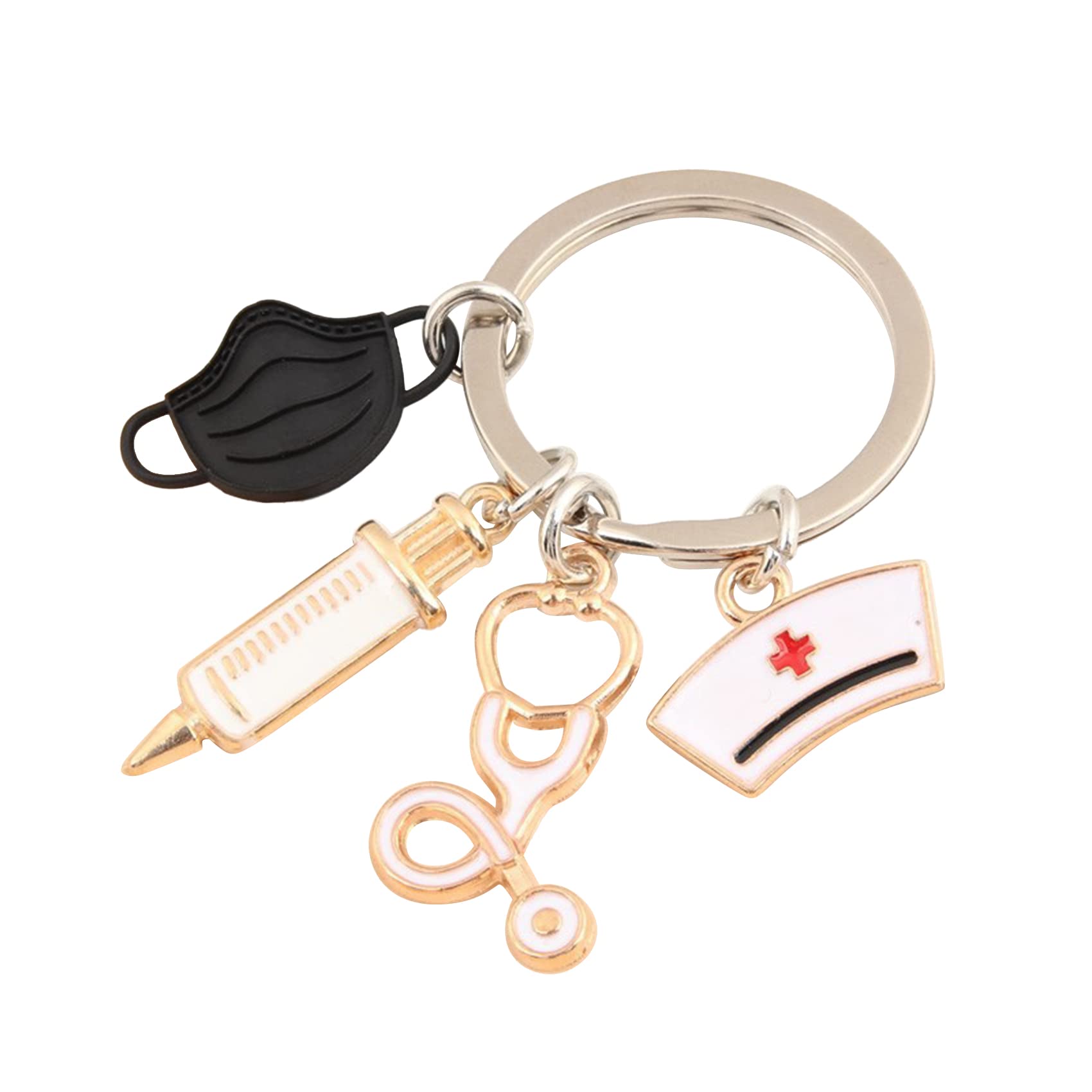 XUEQI Nurse Keychain - Stethoscope & Syringe Charm Keyring for Nurses, Perfect Graduation Gift for Nursing Students - Ideal for Nurses Week, Medical Professionals & Healthcare Workers