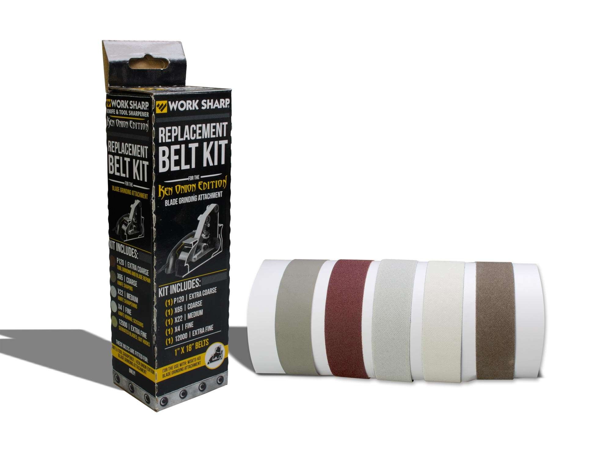 WORK SHARP Ken Onion Edition Blade Grinding Attachment Belt Kit - Professional Knife Sharpener with Multi-Colour Belts - Perfect for Kitchen, Hunting & Outdoor Knives