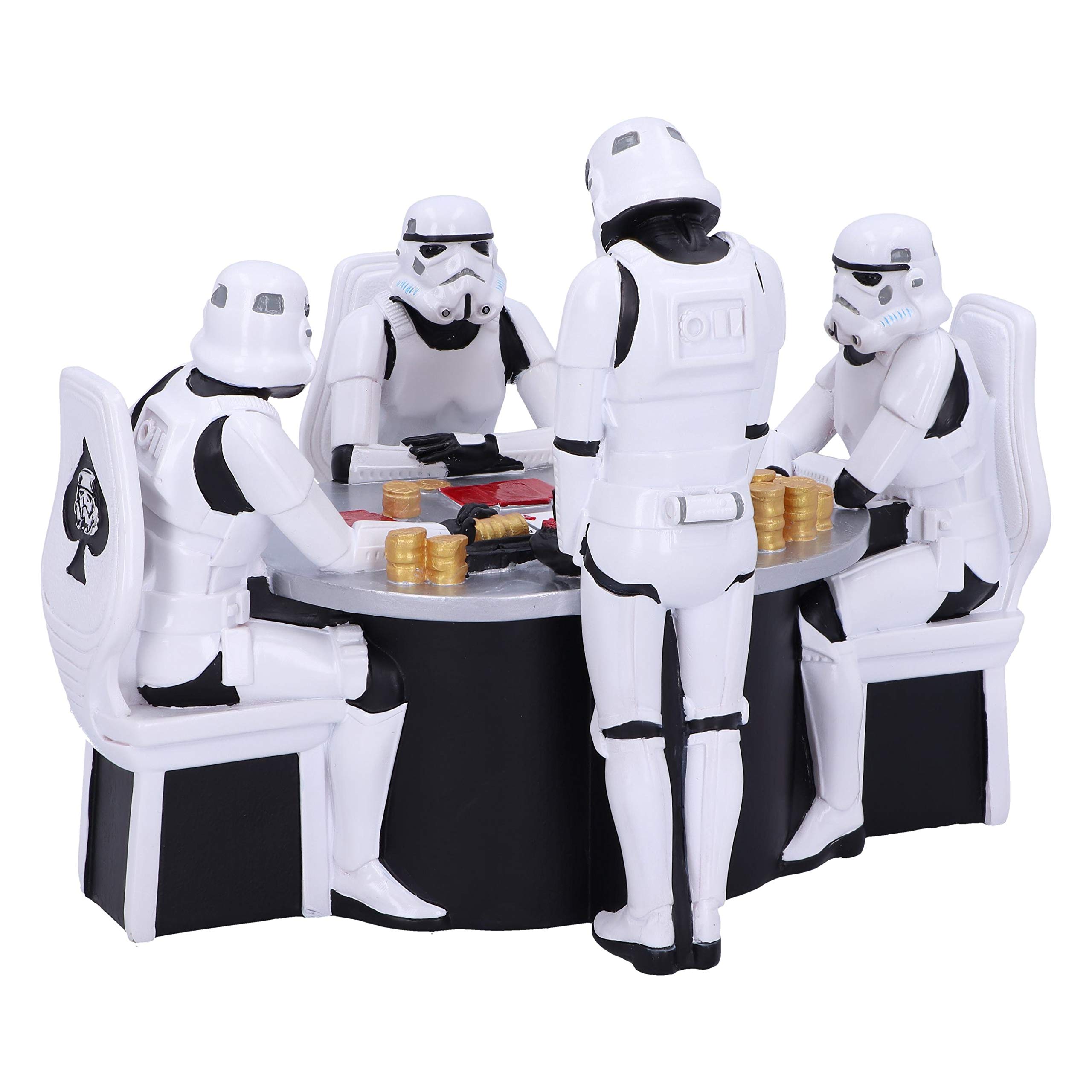 Original Stormtrooper Poker Face Gambling Figurine - Resin Collectible Statue (18.3cm/7.2in) - White Star Wars Decor for Home Office & Gaming Room Display
