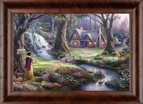Disney Snow White Discovers the Cottage Personalized Framed Canvas Print - Custom Wall Art for Kids Room, Nursery, or Disney Themed Decor