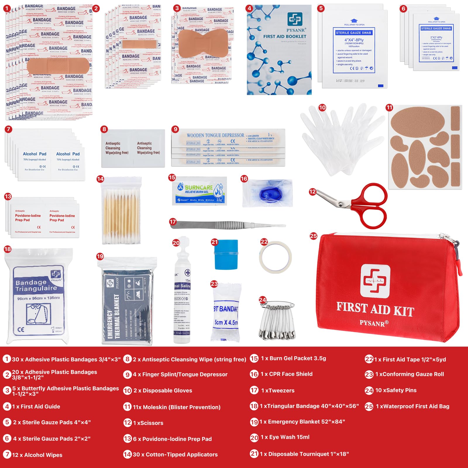 150-Piece Small First Aid Kit with Foil Blanket & Scissors - Emergency Medical Supplies for Home, Camping, Travel, Sports, Office, Outdoor, Car, School - Perfect for First Aid Emergencies, Outdoor Adventures & Everyday Safety