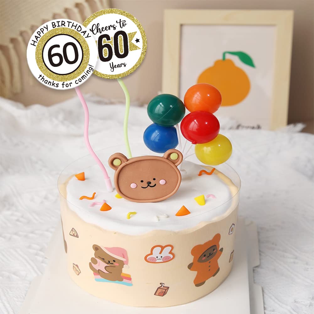 REWIDPARTY White Gold 60th Birthday Stickers - 500 Cheers to 60 Years Adhesive Party Stickers Roll for Birthday & Anniversary Decorations | Perfect for Cake Toppers, Gift Wrapping, Scrapbooking & Party Favors
