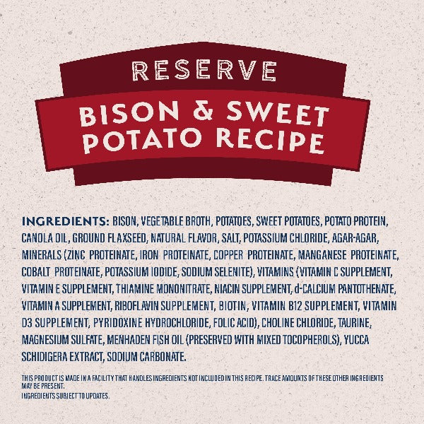Natural Balance Reserve Limited Ingredient Bison & Sweet Potato Recipe Canned Dog Food - Grain-Free, Hypoallergenic Wet Food for Dogs with Sensitive Stomachs - Perfect for Mealtime & Digestive Health Support
