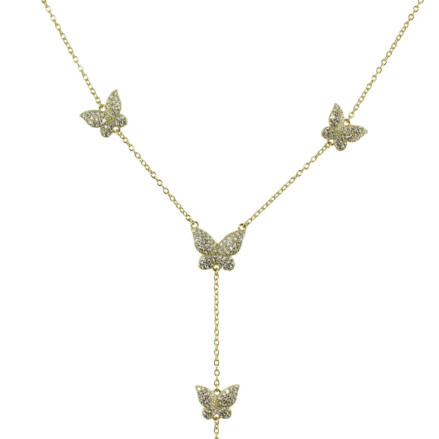 Elegant Multi Butterfly Lariat Necklace for Women - Boho Layered Chain Jewelry for Casual & Formal Occasions