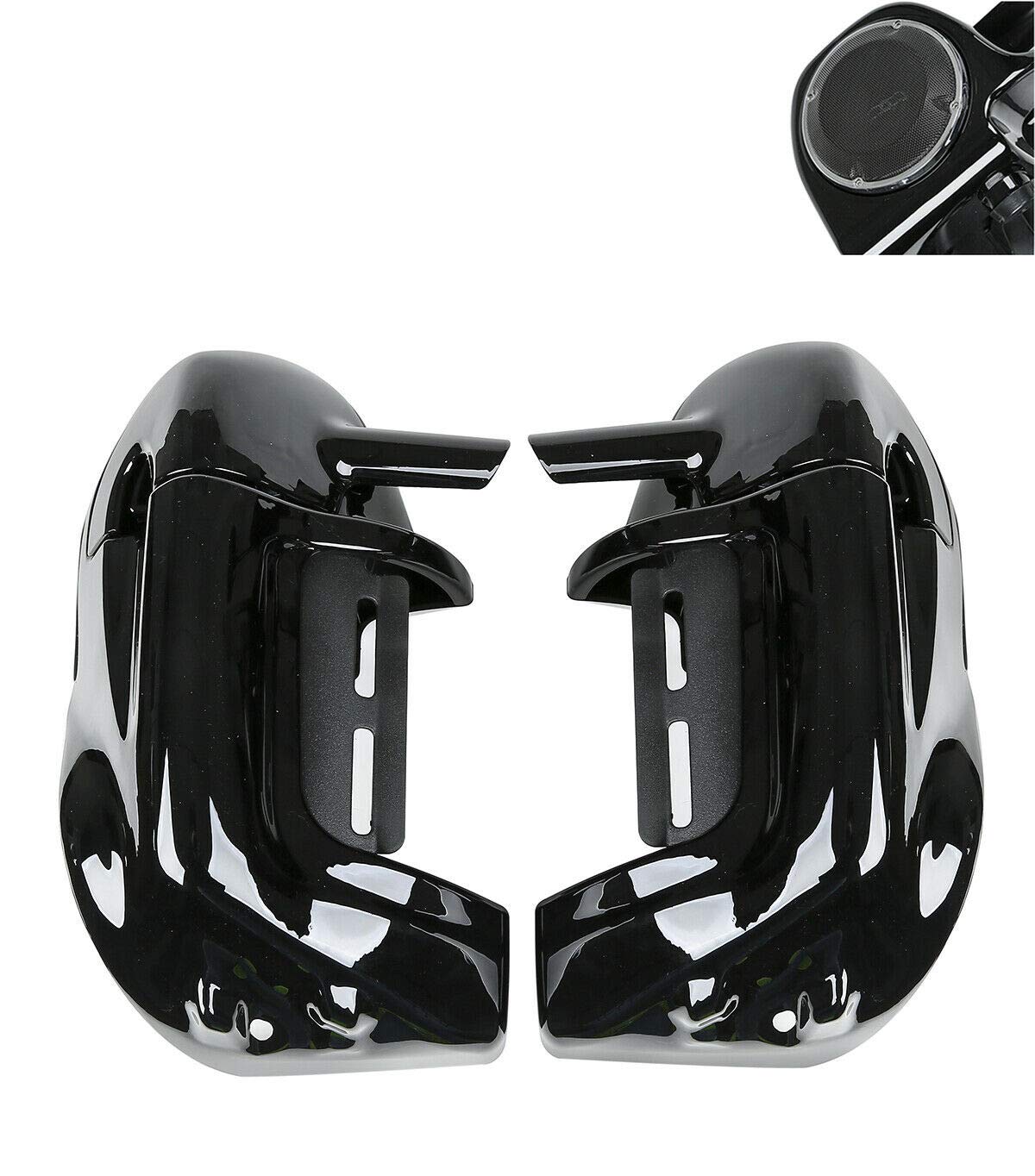 TCMT Lower Vented Leg Fairing with 6.5'' Speaker Grills for Harley Touring Models - Road King, Road Glide, Street Glide, Electra Glide Ultra-Classic (1983-2013, Style D) - Perfect for Motorcycle Audio Upgrades & Wind Protection