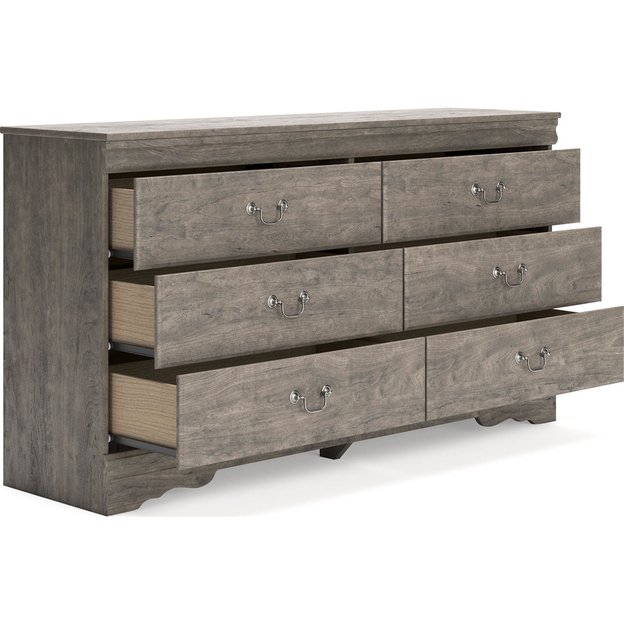 Bayzor 5-Piece Full Sleigh Bedroom Set in Gray - Modern Bed Frame, Nightstand & Dresser for Cozy Master Bedroom Decor