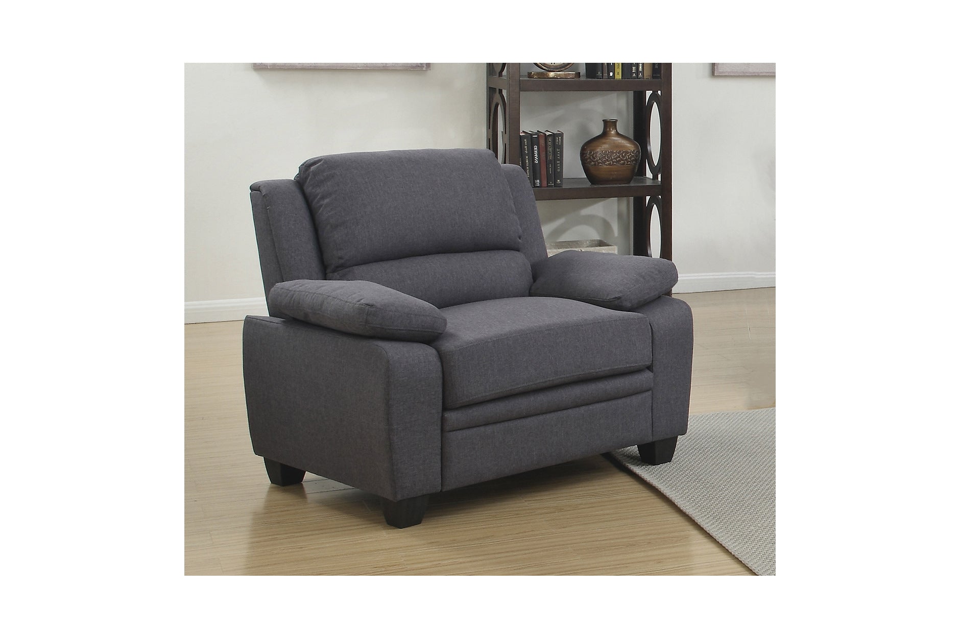 Luxury Grey Fabric Sofa Set with High Back & Arm Pillows - Modern Living Room Furniture for Home & Office Comfort