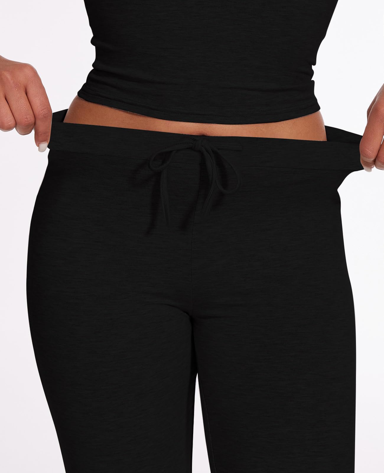 NANKEYSTAR Women's 2-Piece Lounge Set - Short Sleeve Crop Top & Flare Leg Pants Comfy Outfit | Perfect for Yoga, Travel & Relaxing at Home