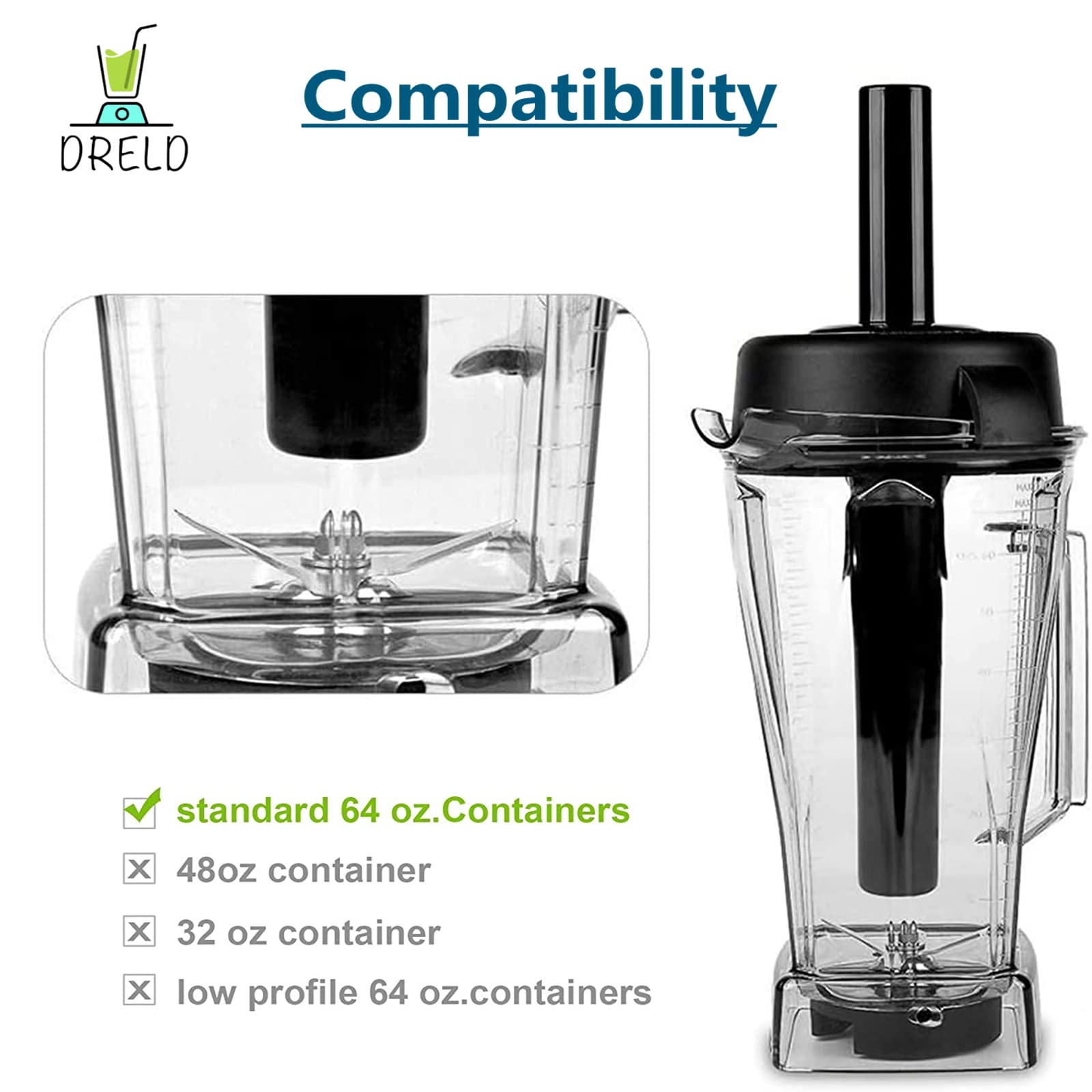 Vitamix Classic 1.8L Replacement Tamper Tool - Compatible with Standard 1.8L Vitamix Blenders - Useful Piston Accessory for Smoothies, Soups & Nut Butters
