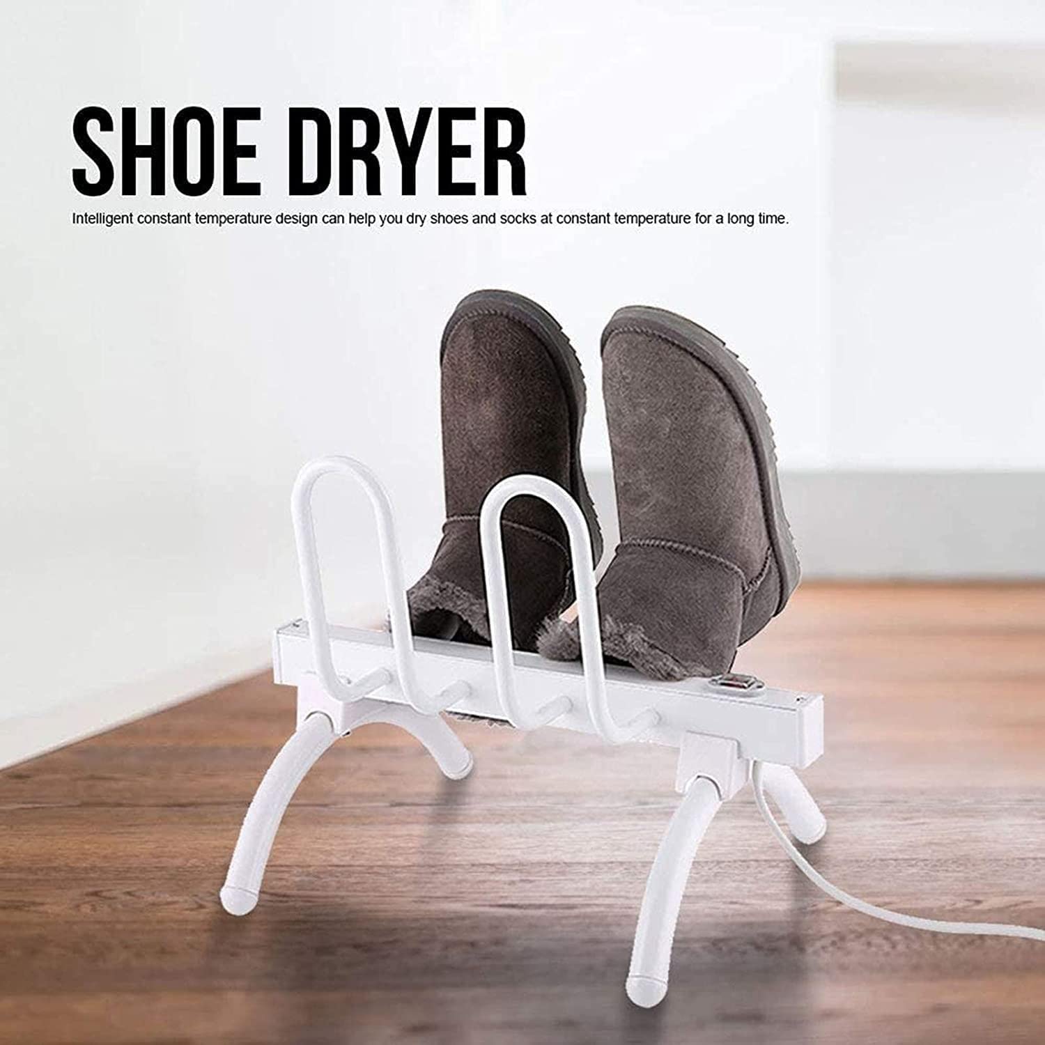 Electric Shoe Dryer Machine with Intelligent Thermostat - Fast Drying for Kids & Adults - Perfect for Balcony, Porch, Gym Locker & Travel - Shoe Deodorizer & Drying Rack for Wet Shoes & Boots
