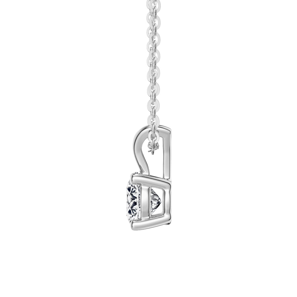 1 CT Round Moissanite Solitaire V-Bale Pendant Necklace - Elegant Jewelry Gift for Women, Perfect for Weddings, Anniversaries & Special Occasions