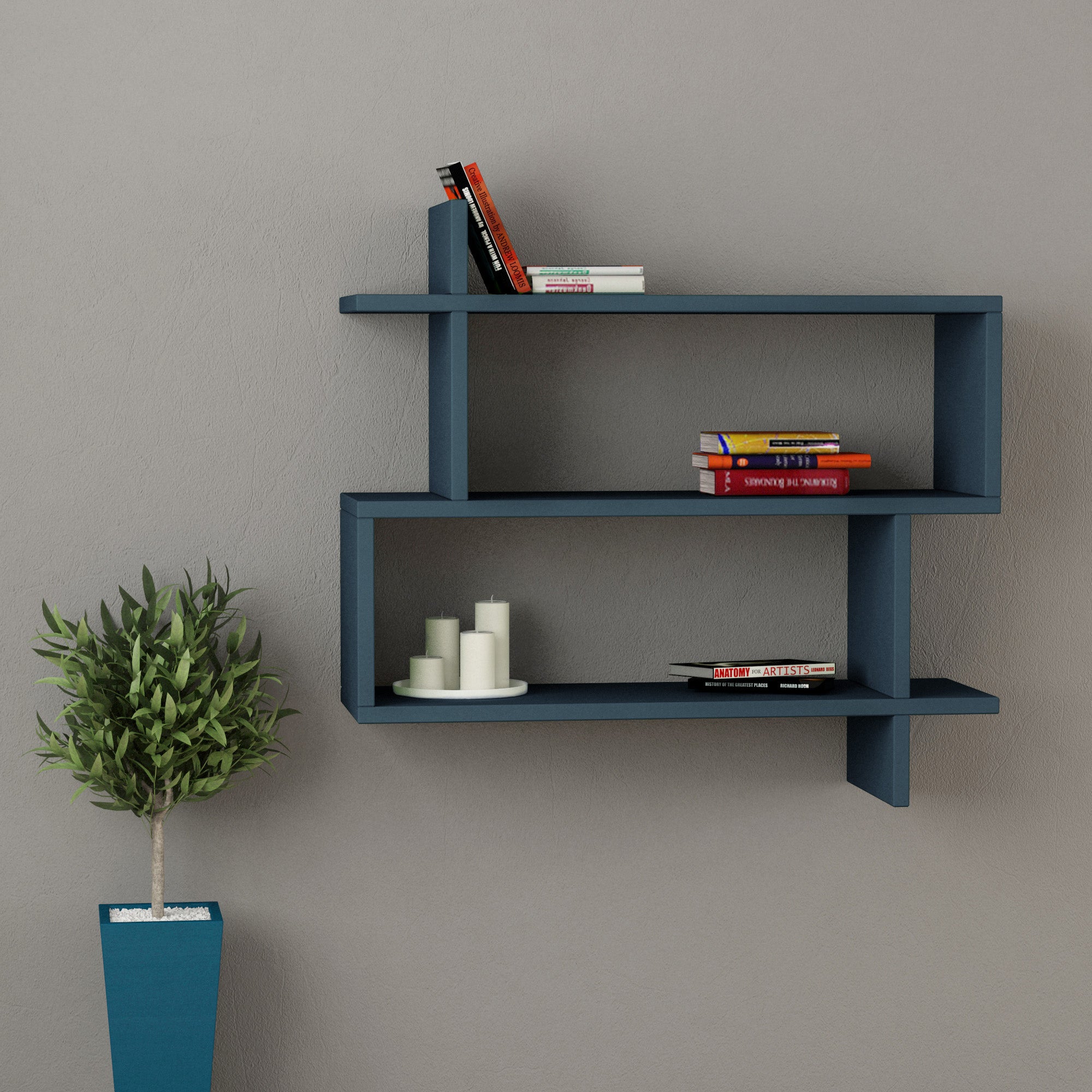 Carbeck Wall Shelf - Floating Shelves for Living Room, Bedroom, Kitchen | Modern Wooden Wall Storage & Display Shelves for Home Decor, Books, Plants & Photos | Easy to Install & Space-Saving Solution