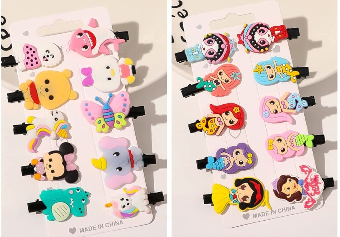 Starvis Rainbow Ice Cream Mermaid Unicorn Hair Clips Set - 20pcs Kids Hair Accessories for Girls & Toddlers (2 Cards) - Perfect for Birthday Parties, School, and Daily Hair Styling