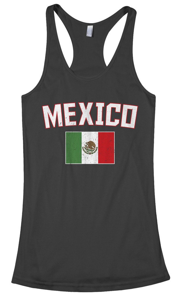Threadrock Women's Mexico Flag Racerback Tank Top - Comfortable Athletic Workout Shirt for Running, Gym & Casual Wear
