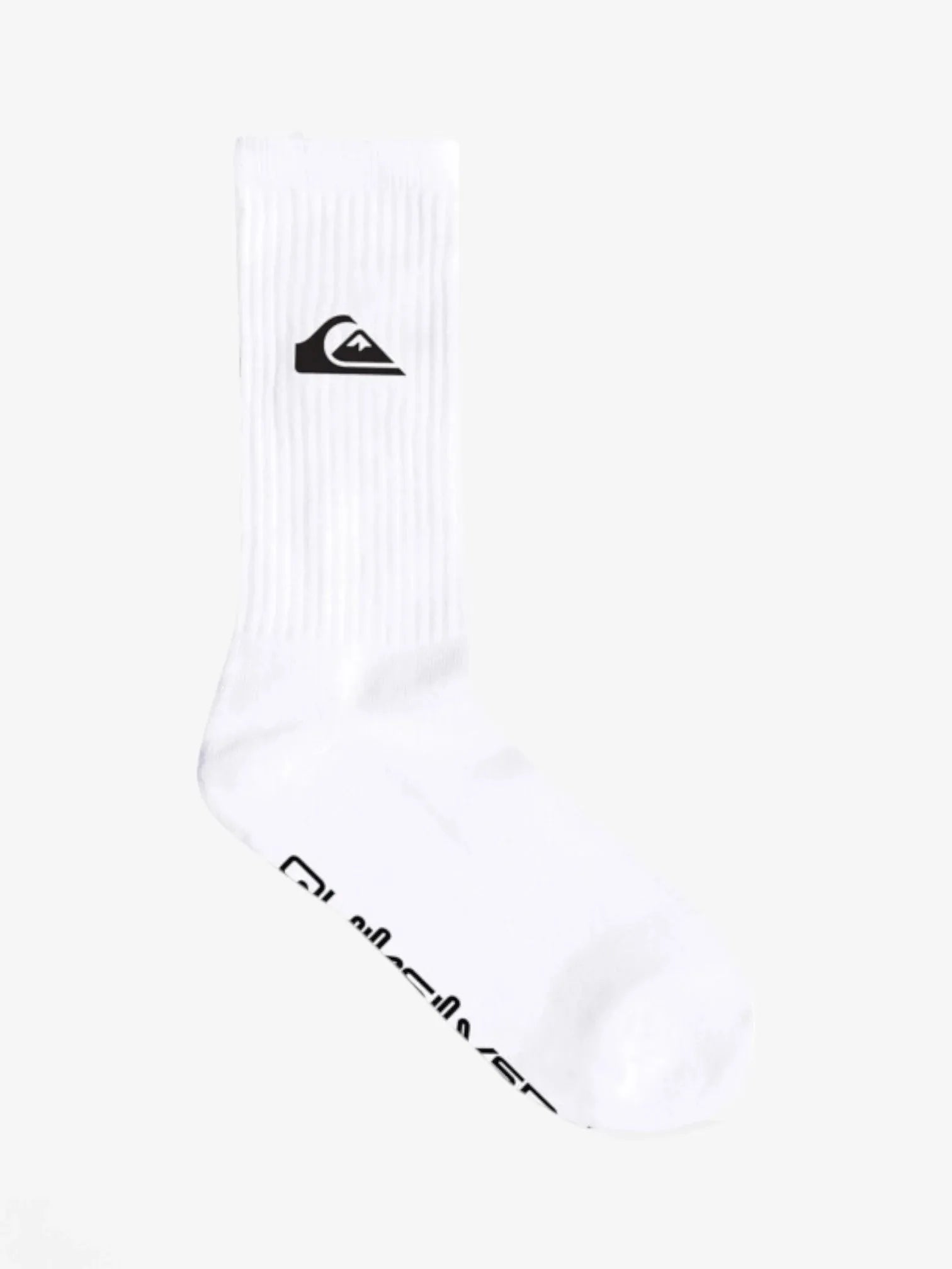 Quiksilver Quick Crew Socks - 2 Pack White for Men & Women | Comfortable Cotton Athletic Socks for Running, Hiking & Everyday Wear
