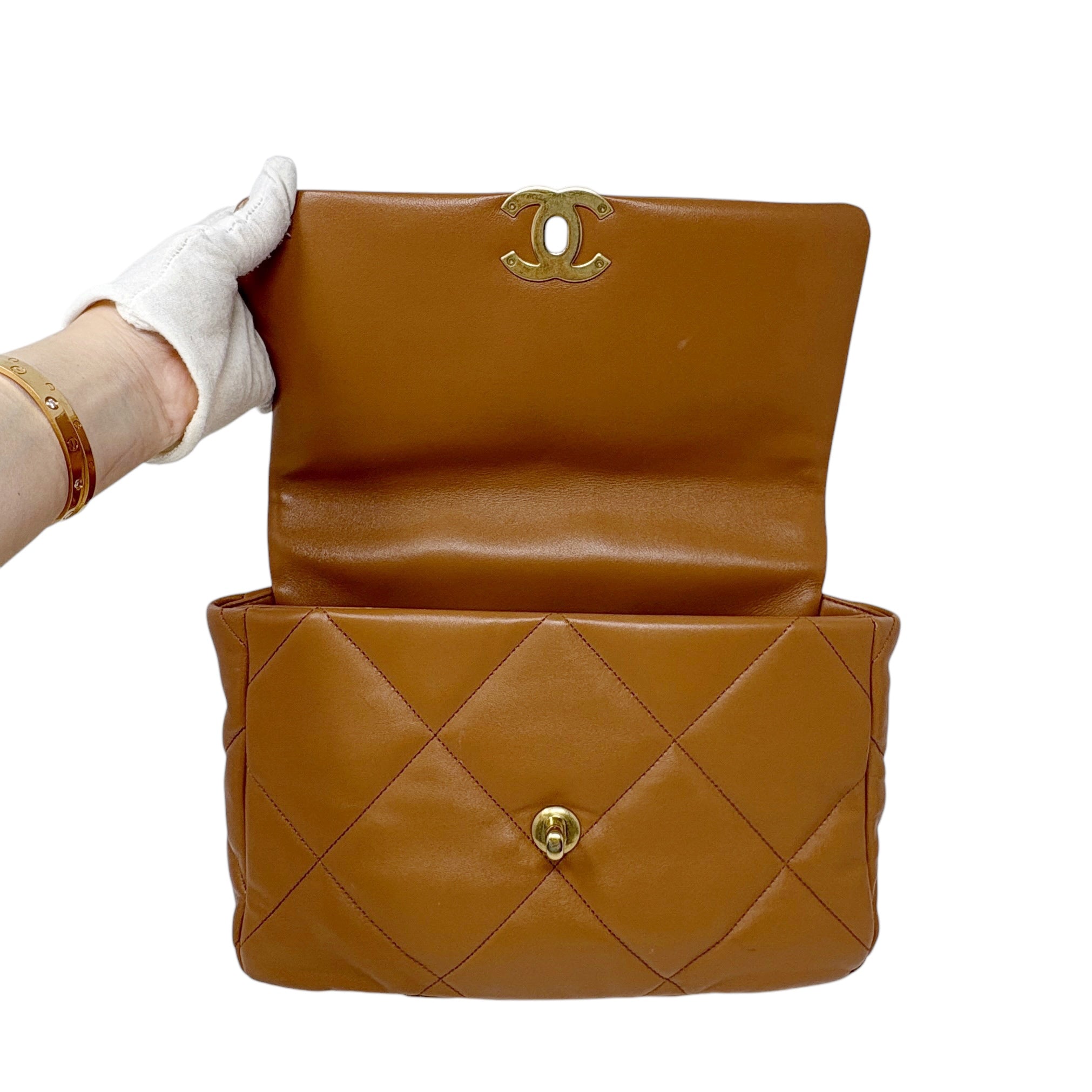 Chanel Caramel Large 19 Flap Bag - Luxury Designer Handbag for Women | Perfect for Everyday Use, Work & Special Occasions