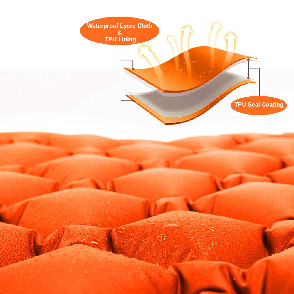 Ultralight Inflatable Camping Sleeping Pad with Pillow - Durable Backpacking Air Mattress for Hiking, Travel & Outdoor Adventures | Perfect for Camping, Backpacking, RV Trips & Guest Beds