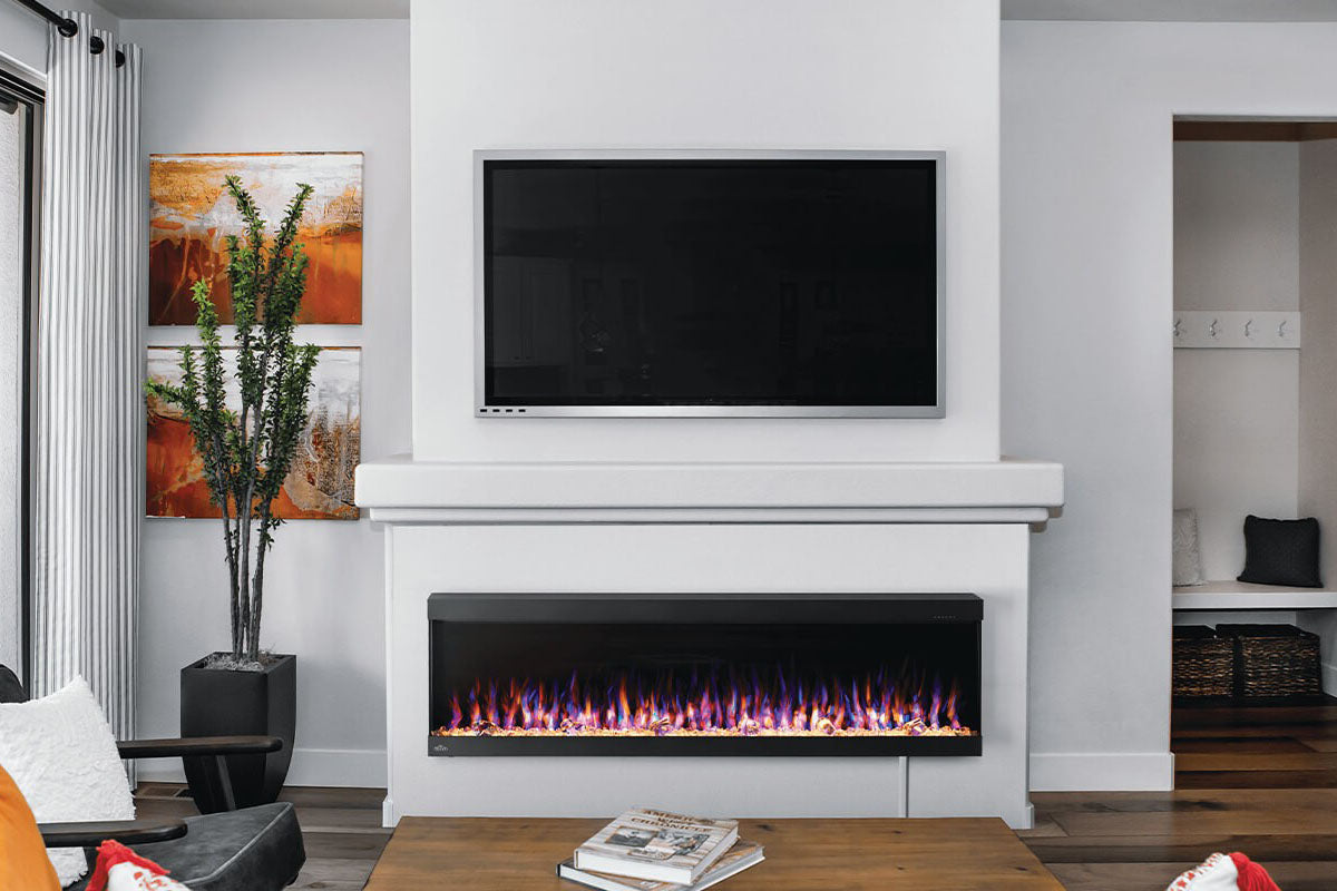 Napoleon Trivista Pictura 60-Inch 3-Sided Wall Mount Electric Fireplace - Modern Heating Solution for Living Room, Bedroom & Office - Energy Efficient & Realistic Flame Effect