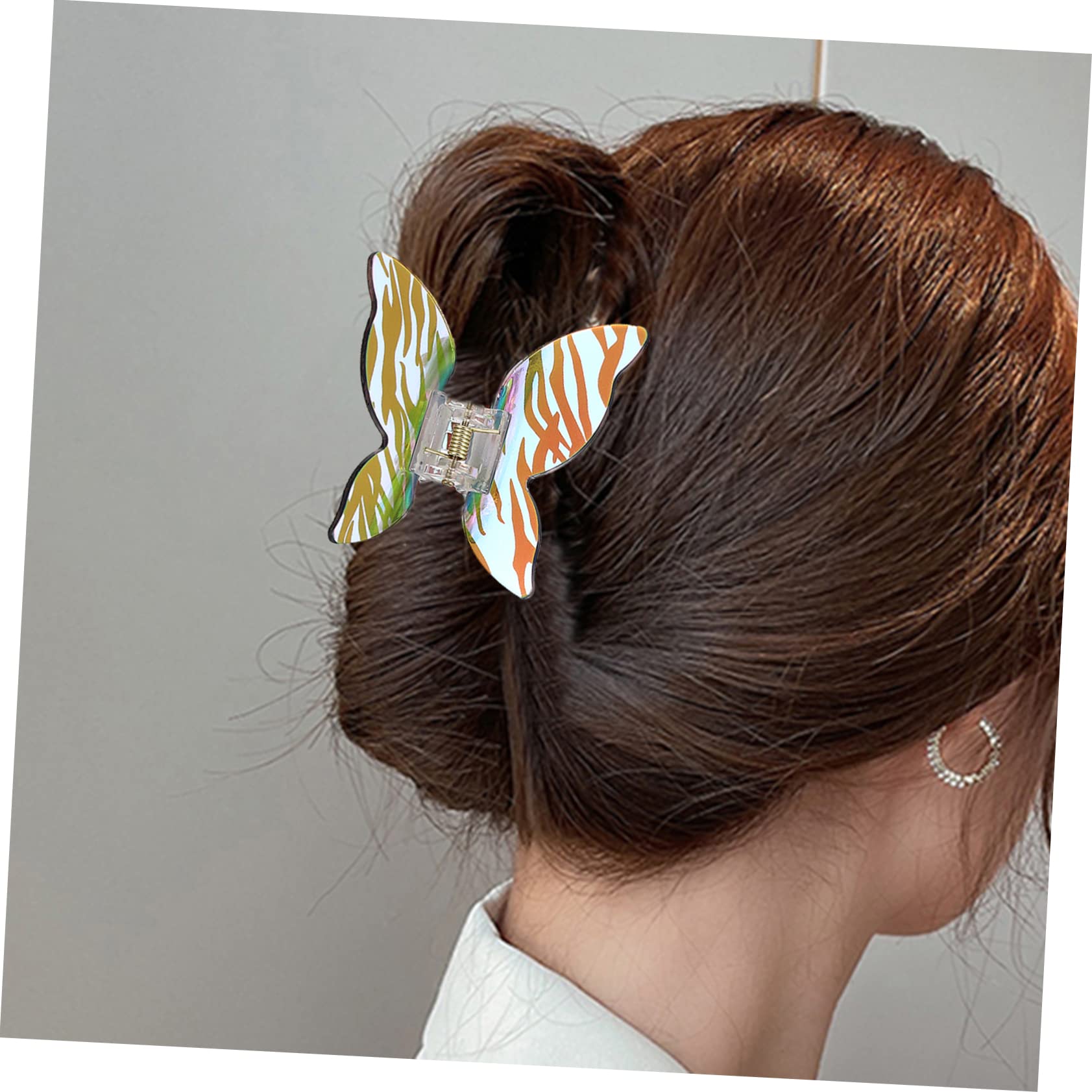 FOMIYES 3-Pack Acrylic Zebra Striped Hair Claw Clips for Women - Non-Slip Jaw Clips with Teeth, Fashion Hair Accessories for Daily Use, Parties, Weddings & Special Events