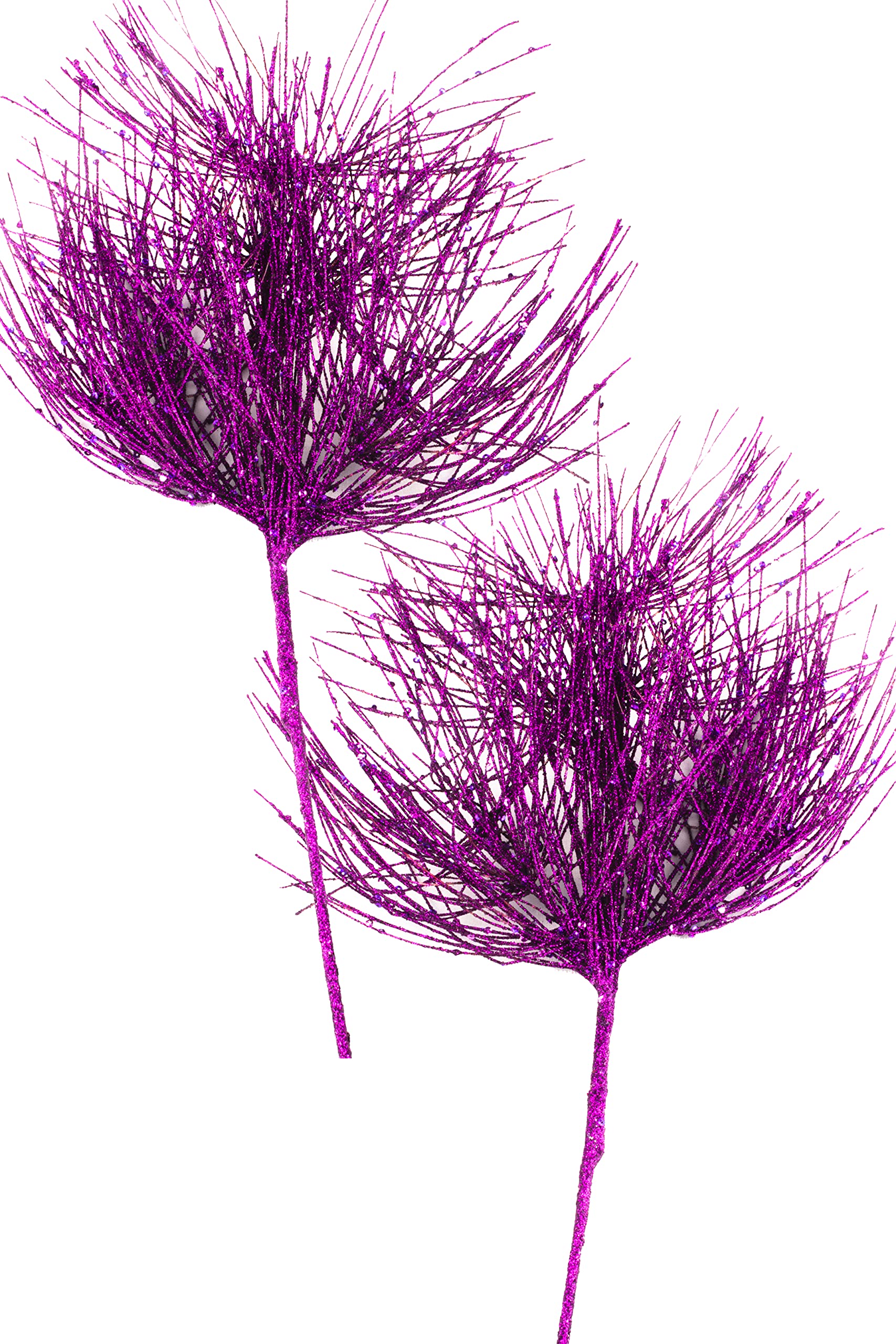 Purple Peacock Feather Spray Branch Pick for Wedding Bouquets, Centerpieces, and Home Decor - Elegant Floral Arrangement Accessory