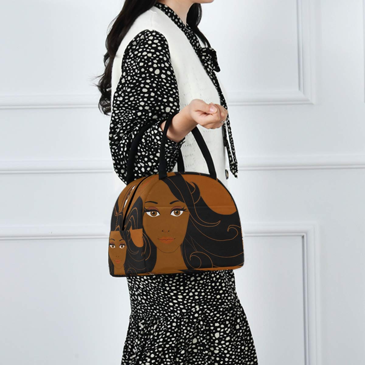 Insulated Lunch Box for Women - African American Themed Cooler Tote Bag for Work, School & Picnics | Stylish & Durable Lunch Bag