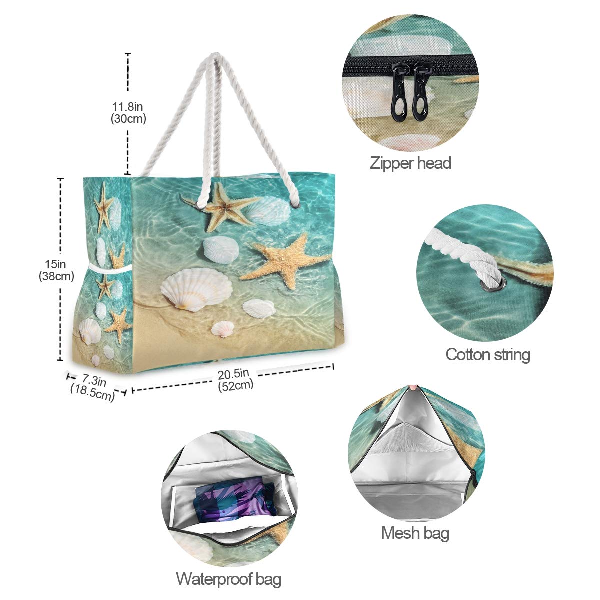 Senya Large Canvas Beach Tote Bag - Water Resistant Shoulder Bag for Women, Gym, Travel & Daily Use | Perfect for Pool, Shopping & Vacation Essentials