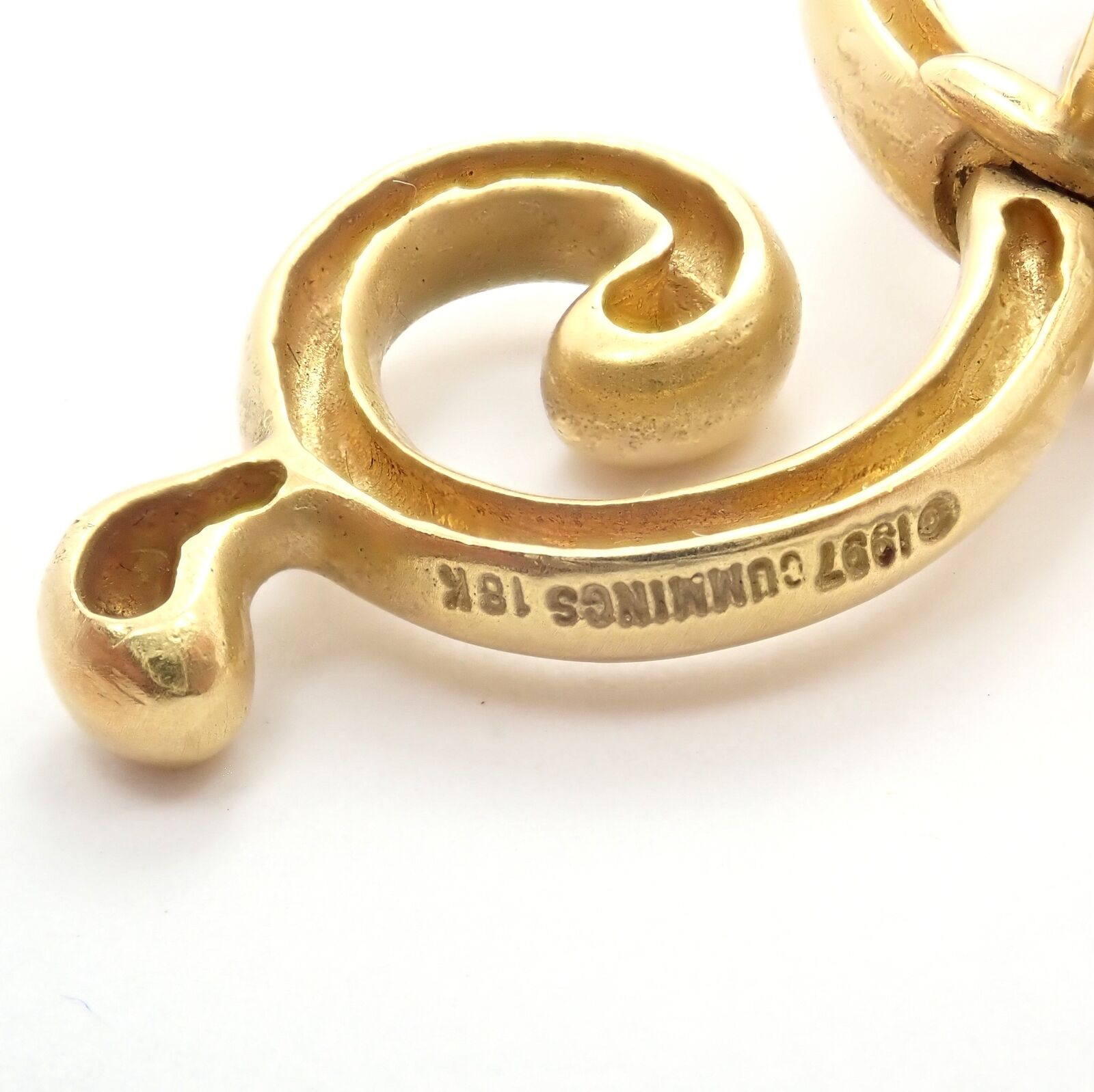 Authentic Vintage Angela Cummings 18K Yellow Gold Curl Earrings - Rare Collectible Jewelry for Women, Perfect Gift for Anniversary & Special Occasions