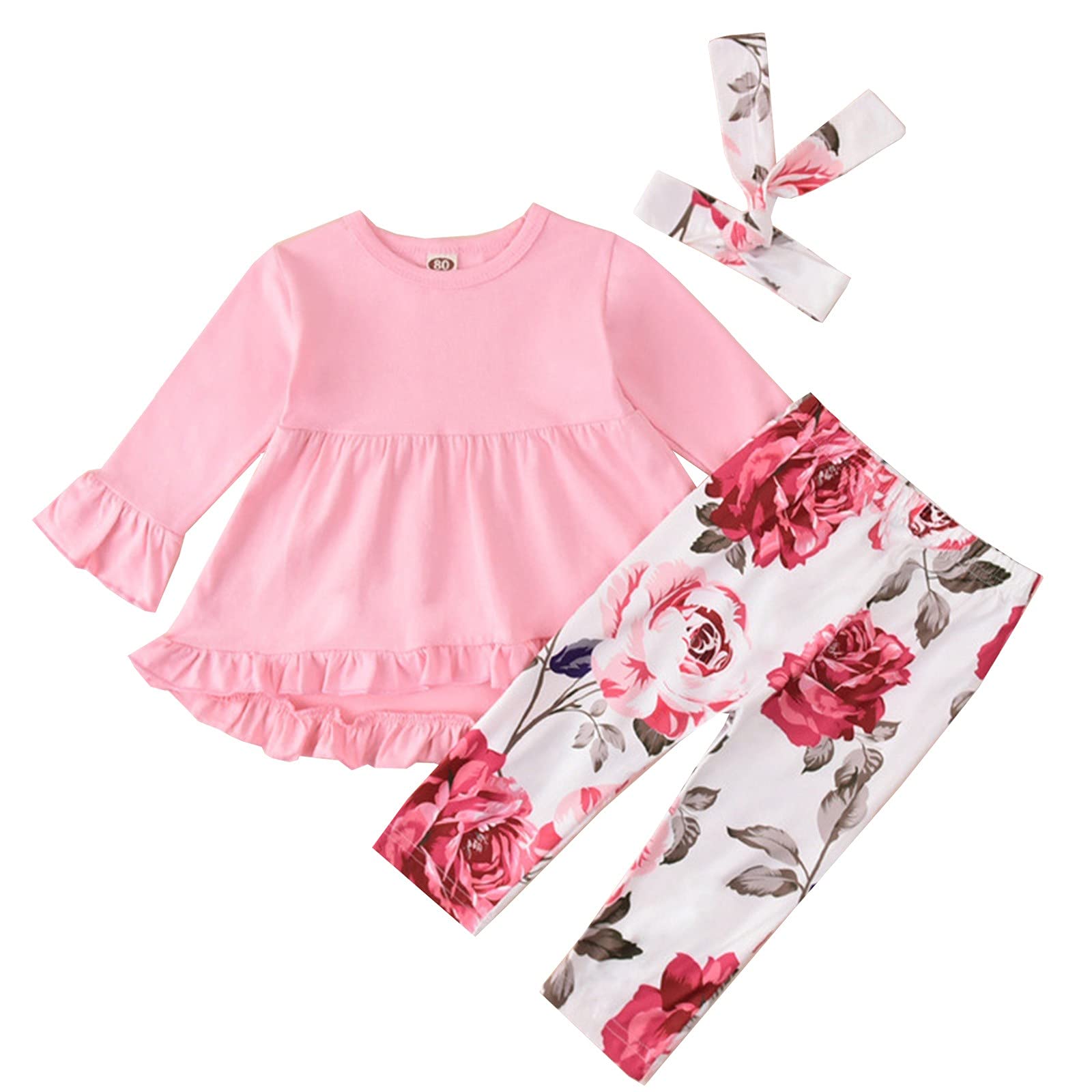 Newborn Baby Girl Clothes Set - 3 Piece Ruffled Top, Pants & Headband Outfit | Soft Cotton Infant Fashion for Photo Shoots, Parties & Daily Wear