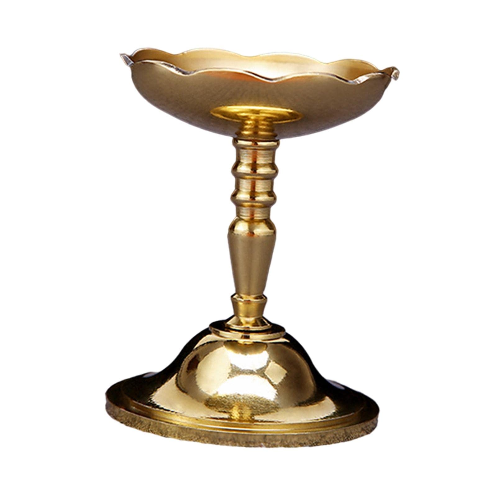 Baoblaze Premium Ghee Lamp - Golden Brass Candle Holder for Butter & Oil Lamps - Tibetan Buddhist Altar Decor - Perfect for Meditation, Yoga & Spiritual Ceremonies