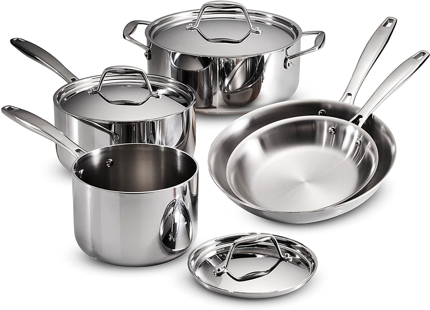 Tramontina 8-Piece Stainless Steel Cookware Set - Pots and Pans for Professional Cooking, Home Kitchen & Gourmet Meals