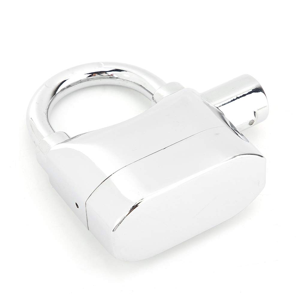 Universal 110dB Alarm Padlock - Anti-Theft Security Lock with Loud Siren, Aluminum Alloy Keyed Lock for Motorcycle, Door, Window (Silver) - Perfect for Home Security, Shed Protection & Bike Safety