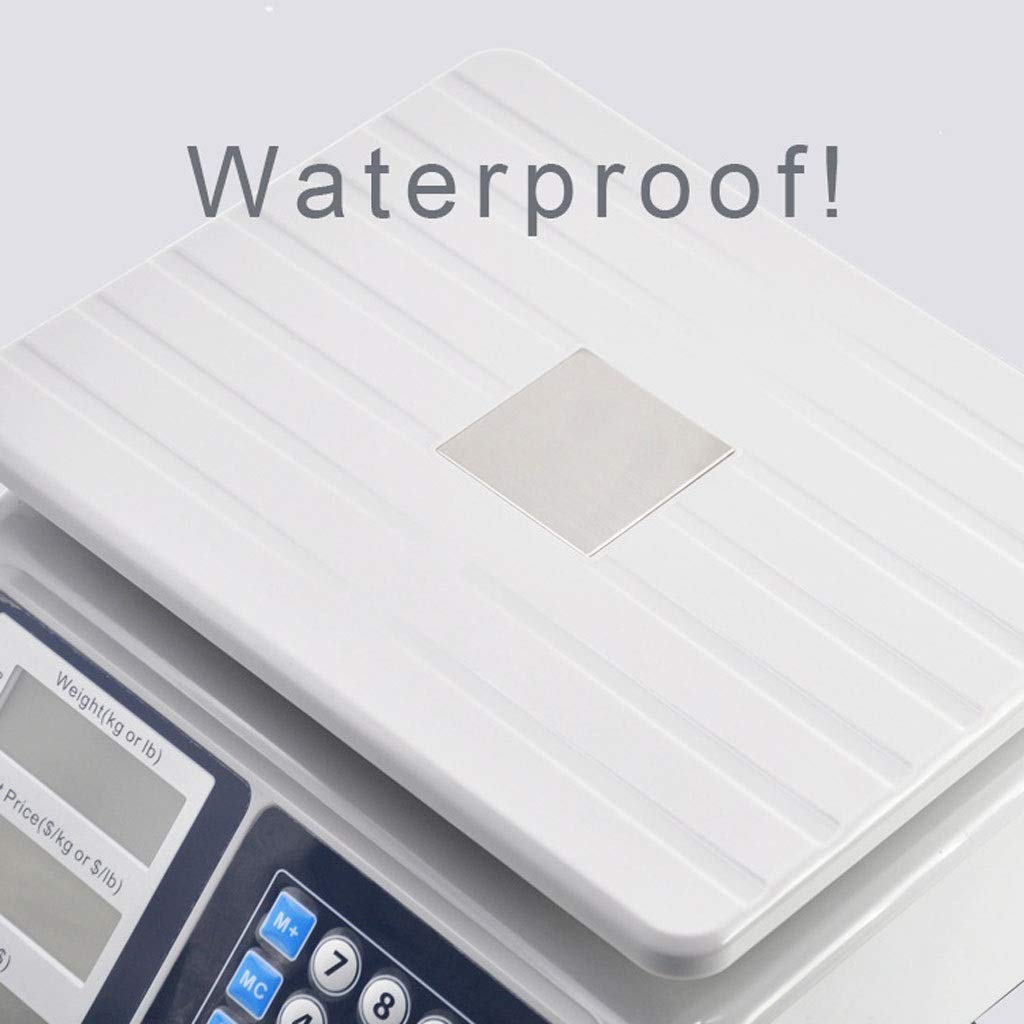 30KG/10g Precision Electronic Pricing Scale - Waterproof Commercial Digital Scale for Fruits, Vegetables, Farmers Market & Grocery Store - Heavy Duty Platform Scale for Retail, Shipping, Warehouse & Industrial Use