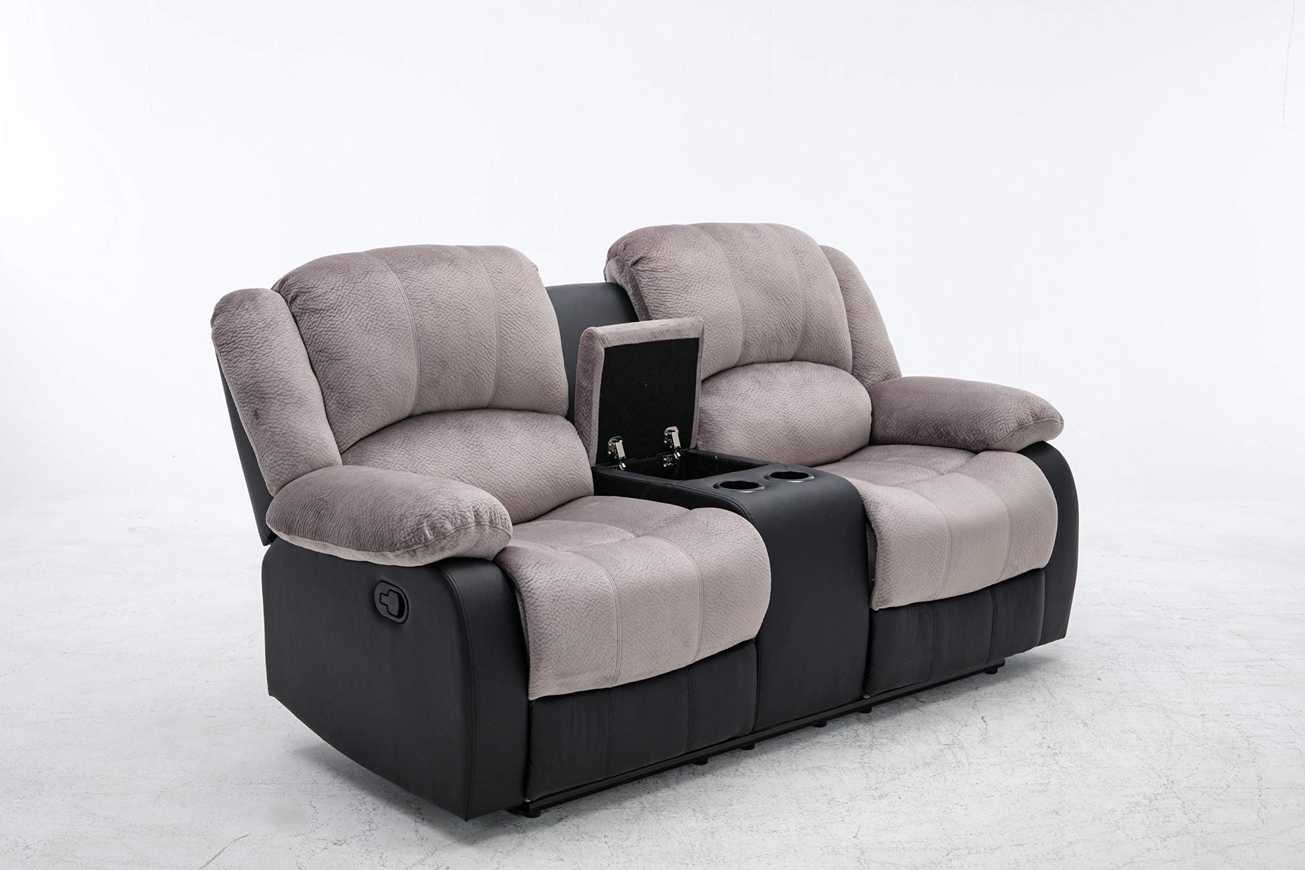 Nathaniel Home Aiden Gray Love Seat - Modern 2-Seater Sofa for Small Spaces, Living Room, Apartment & Cozy Home Decor