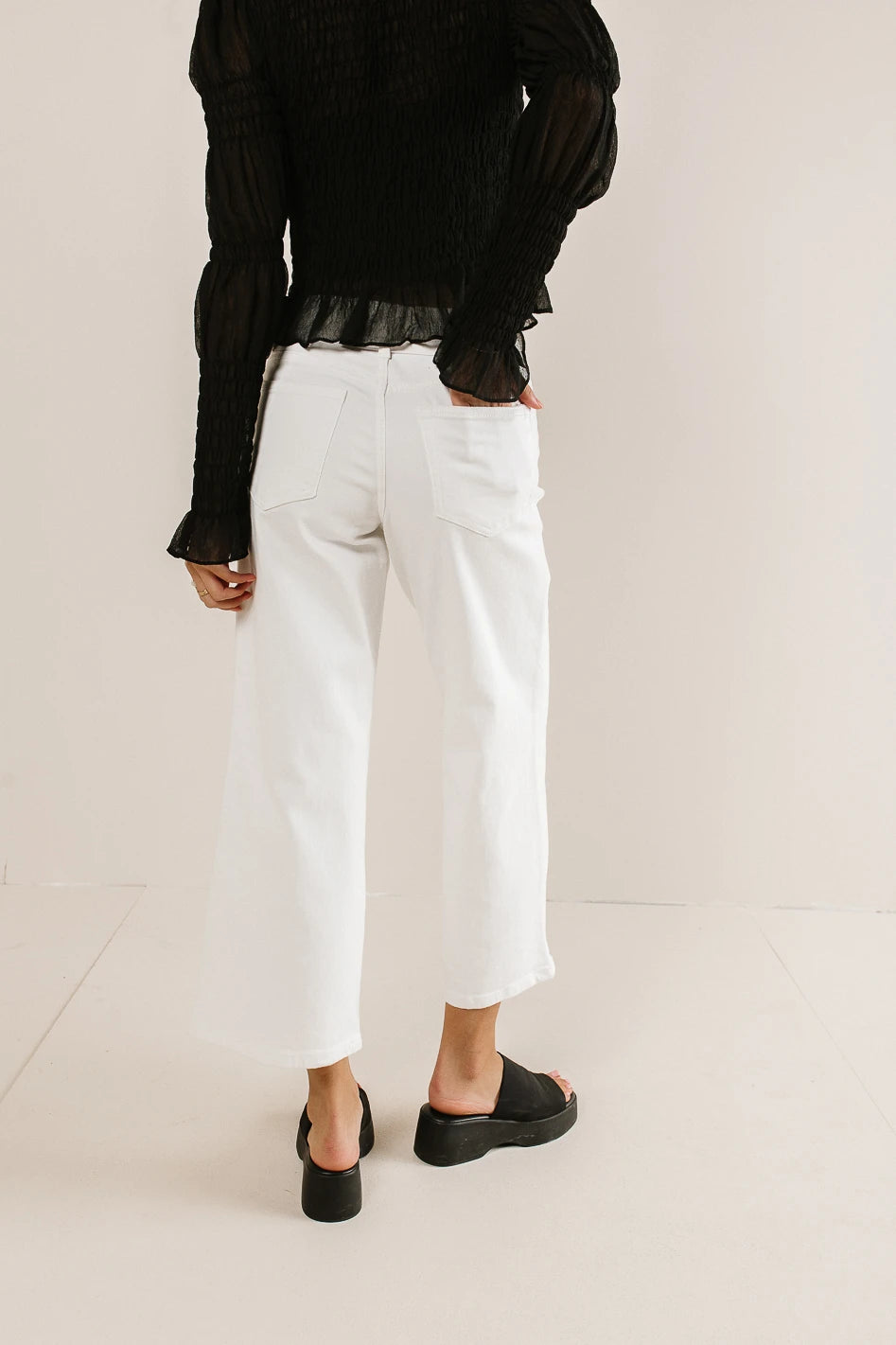 Julia High Waist Wide Leg Jeans for Women - Stretchy Comfort Denim Pants - Trendy Casual & Office Wear - Perfect for Everyday Outfits and Date Nights - FINAL SALE