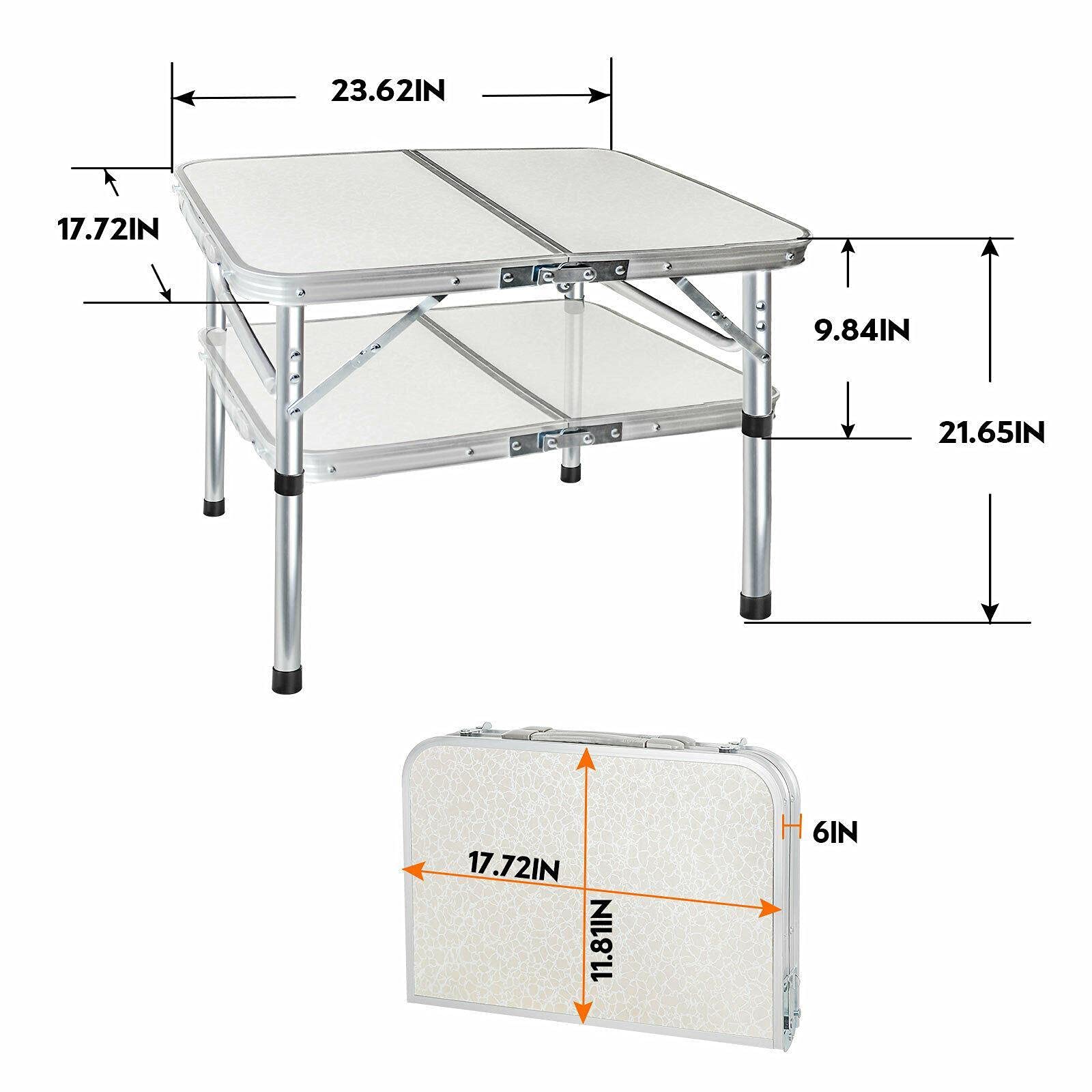 **2ft Aluminum Folding Table - Portable Lightweight Indoor Outdoor Picnic Party Camping Table by BrandMagaz - Perfect for BBQs, Tailgating, Beach Trips & Home Use**