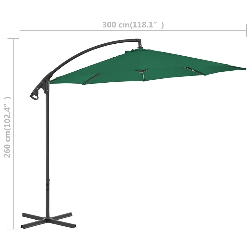 vidaXL Cantilever Garden Parasol - 10 ft Outdoor Patio Umbrella with Tilt Function, UV Protection Sunshade for Deck, Poolside, and Backyard Relaxation
