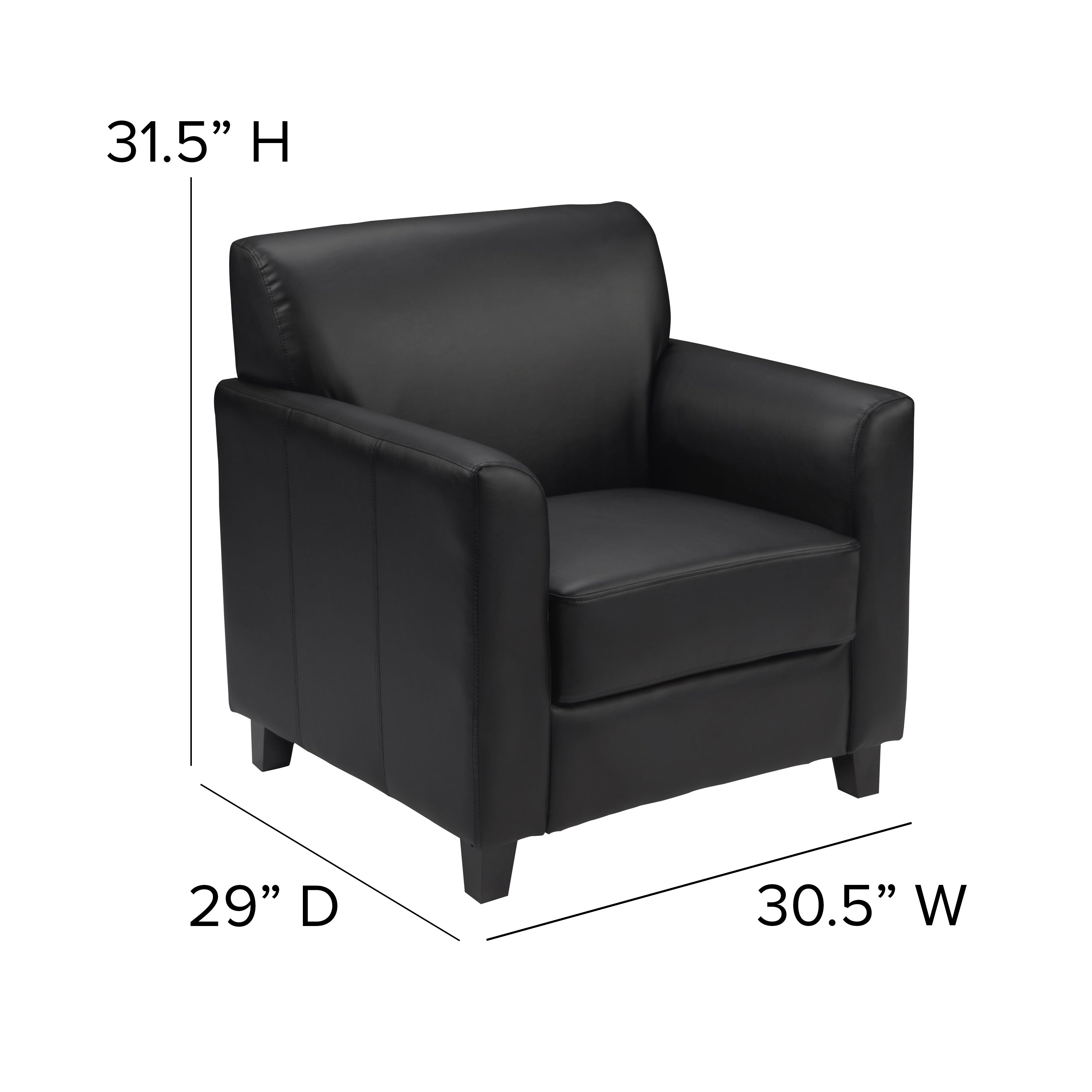FLASH HERCULES Diplomat Series Black LeatherSoft Office Chair - Ergonomic Executive Desk Chair for Home & Business Use