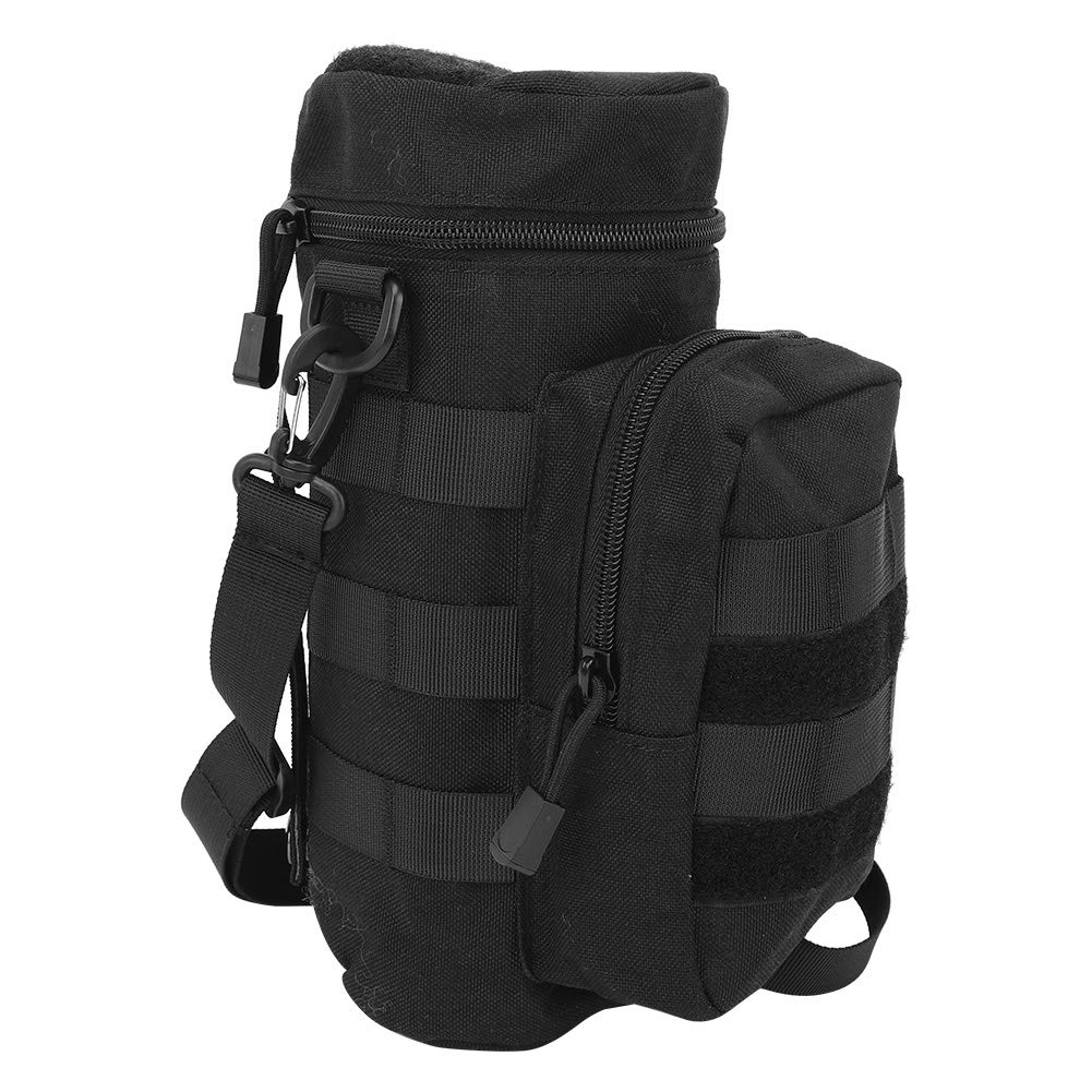 Alomejor Nylon MOLLE Water Bottle Pouch - Adjustable Waist & Shoulder Bag for Hiking, Camping, Outdoor Adventures - Perfect for Hydration on Trails, Gym & Travel