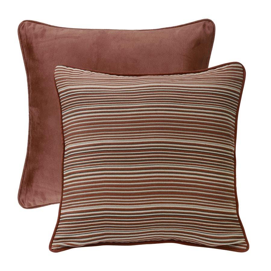 Reversible Silverado Stripe & Rust Suede Euro Sham Pillow Cover - Western Style Home Decor for Bedroom, Living Room, and Sofa