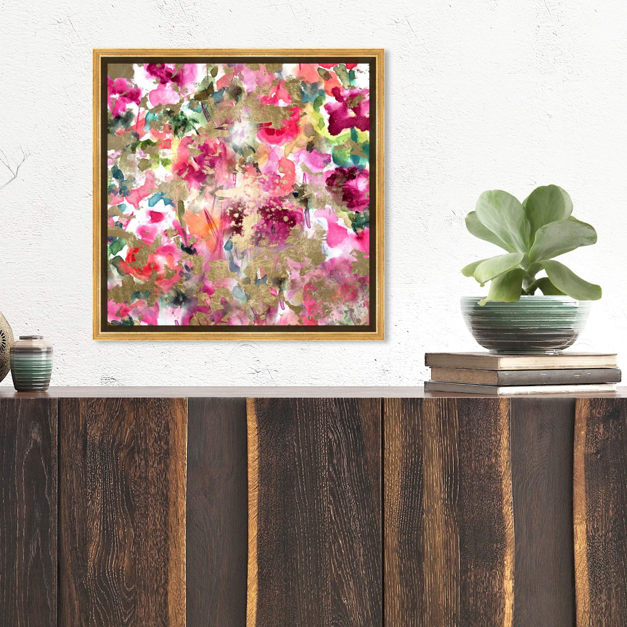 Floral and Botanical Framed Wall Art Canvas Prints - 'Wilderness' Gardens Nature Decor for Living Room, Bedroom & Office