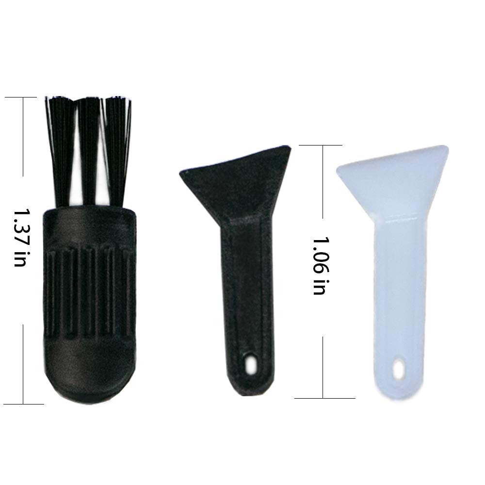 Premium 5-Pack Pollen Kief Scrapers & Cleaning Kit - Includes 4 Clear Scrapers, 1 Black Scraper & Herb Brush for Grinders - Perfect for Spices, Herbs & Cannabis Use at Home or On-The-Go