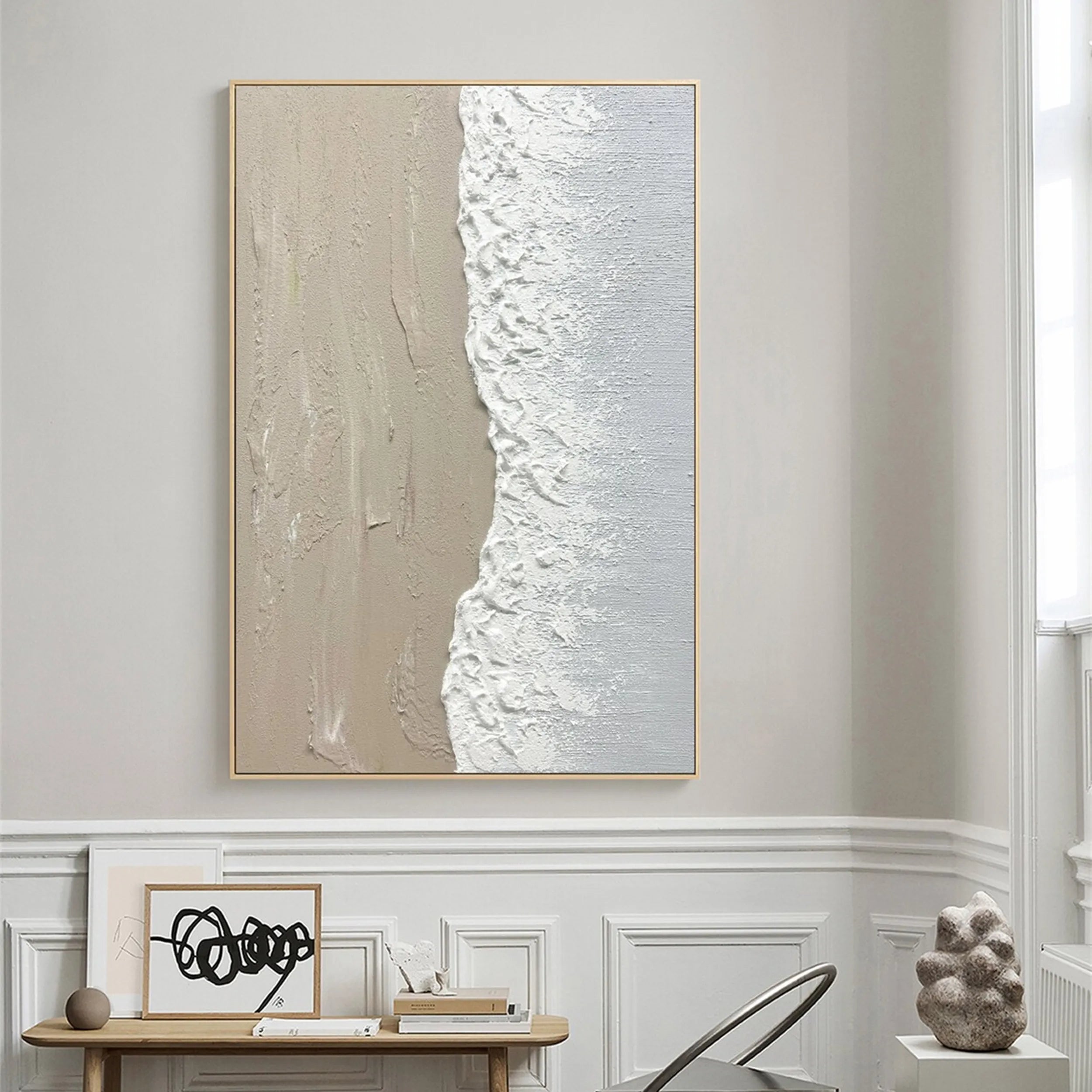 Minimalist Textured Plaster Art Painting - Modern Abstract Wall Decor for Living Room, Bedroom & Office | #MM183