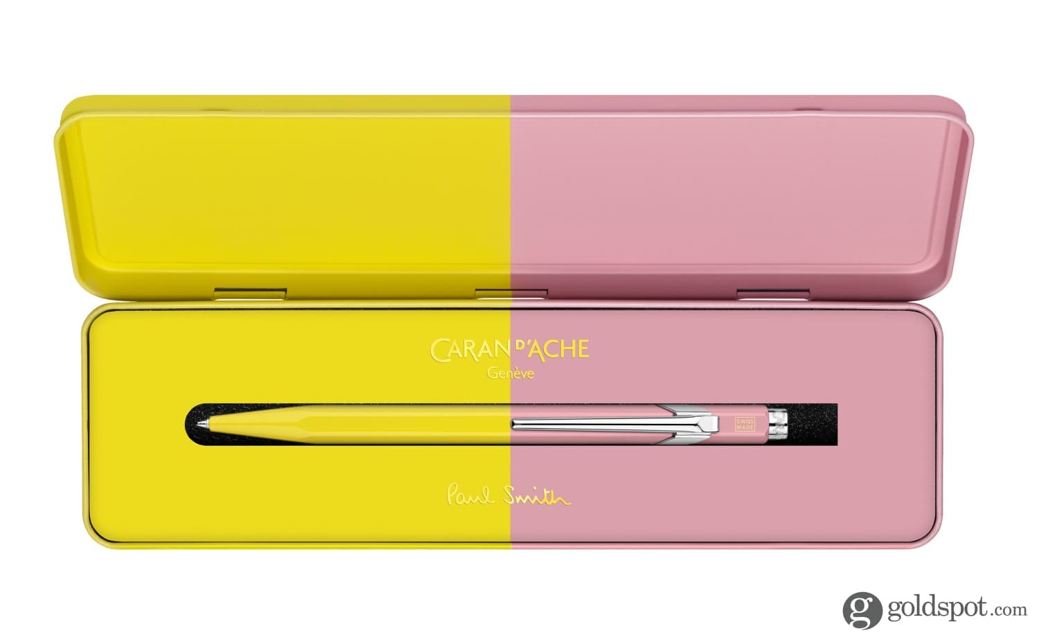Caran d'Ache 849 Paul Smith Limited Edition Ballpoint Pen - Chartreuse & Rose Color - Premium Swiss Writing Instrument for Office, Gift & Collectors